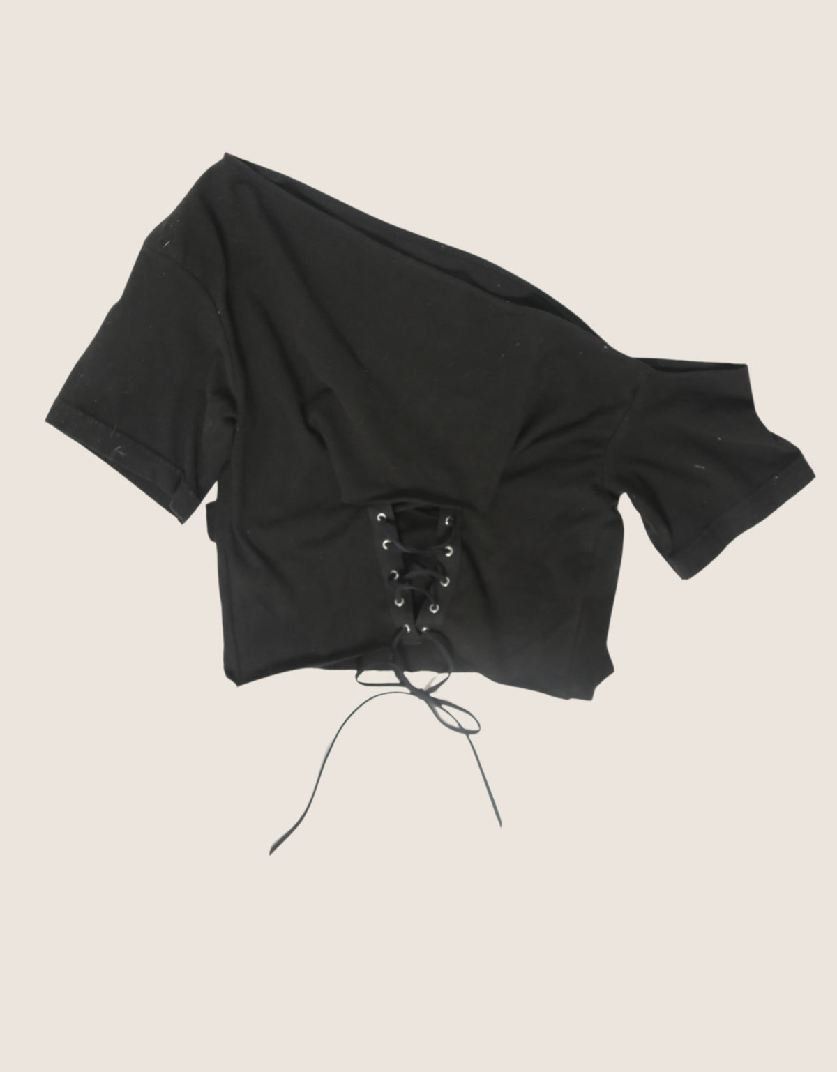 beetlejuice off shoulder tie back top (S/M)