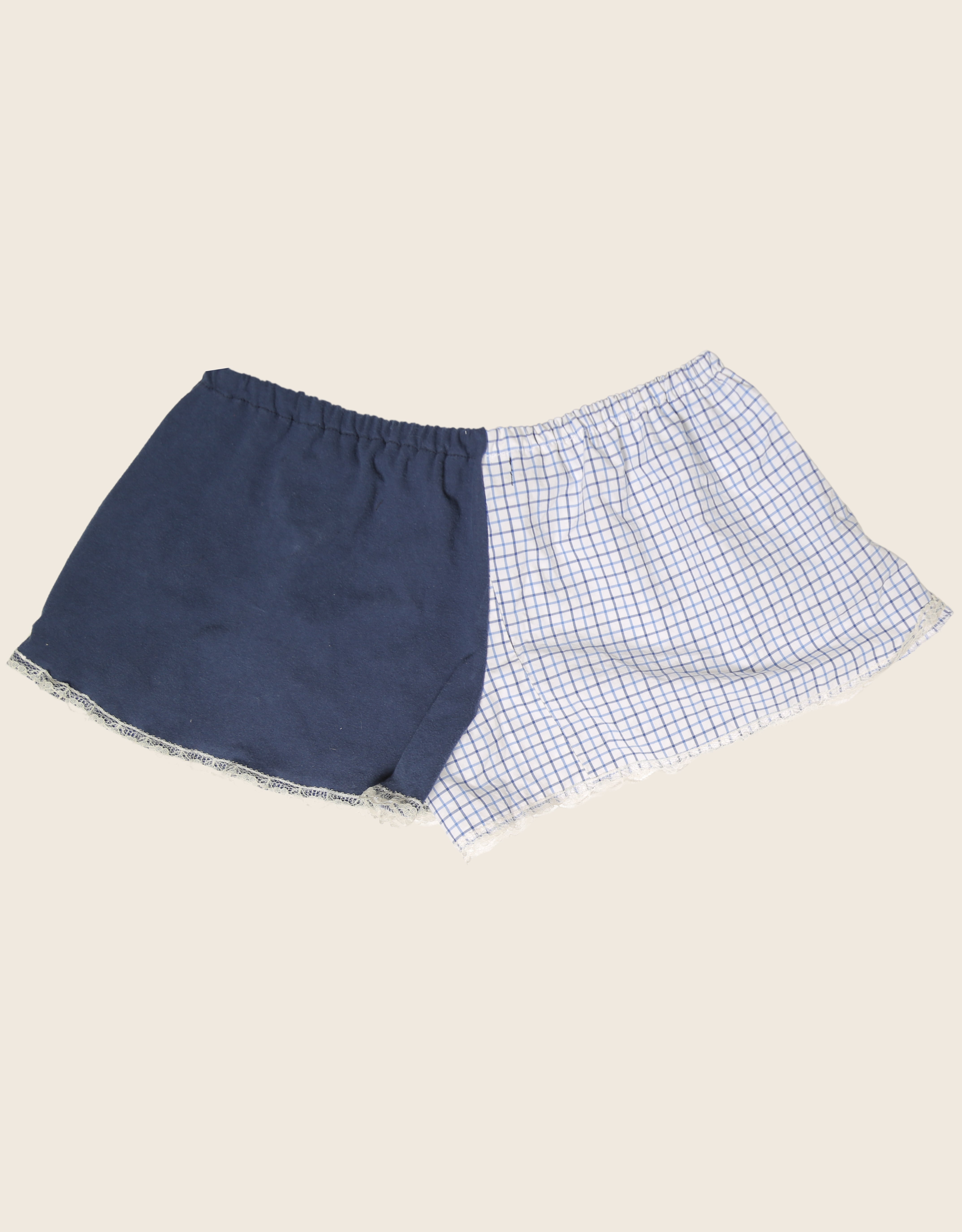 navy polo reworked halter top and mini shorts