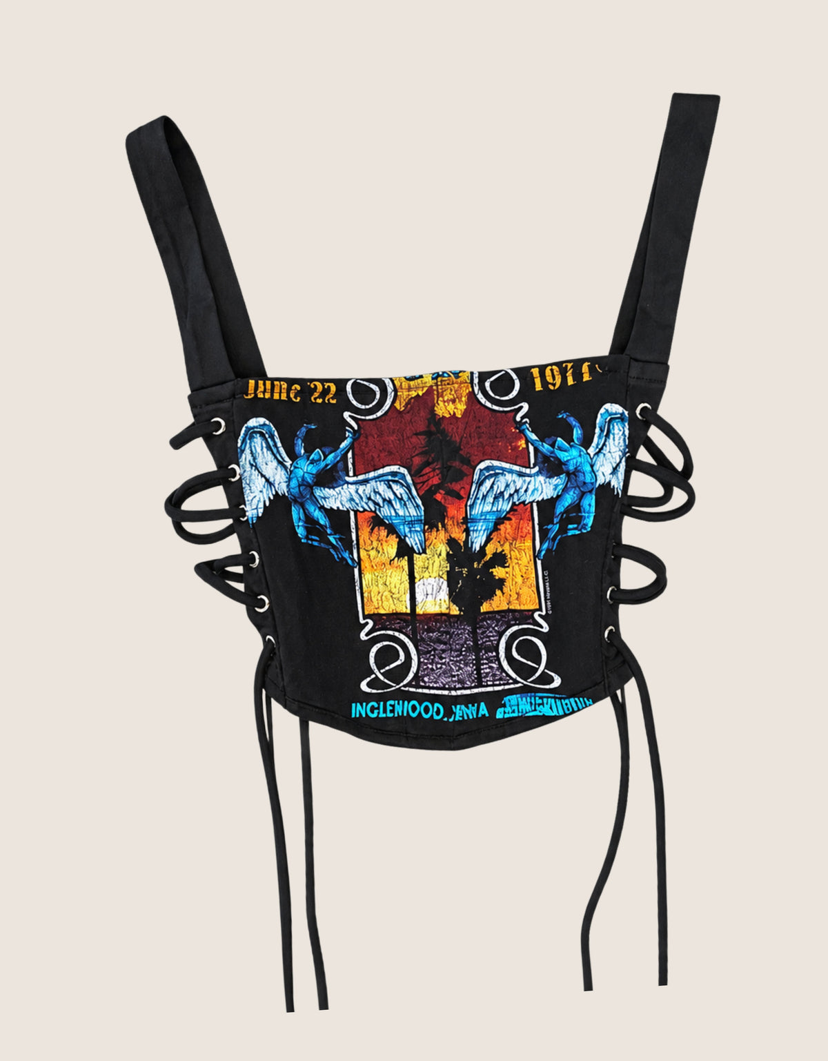 led zeppelin reworked cropped corset with matching shrug (S)
