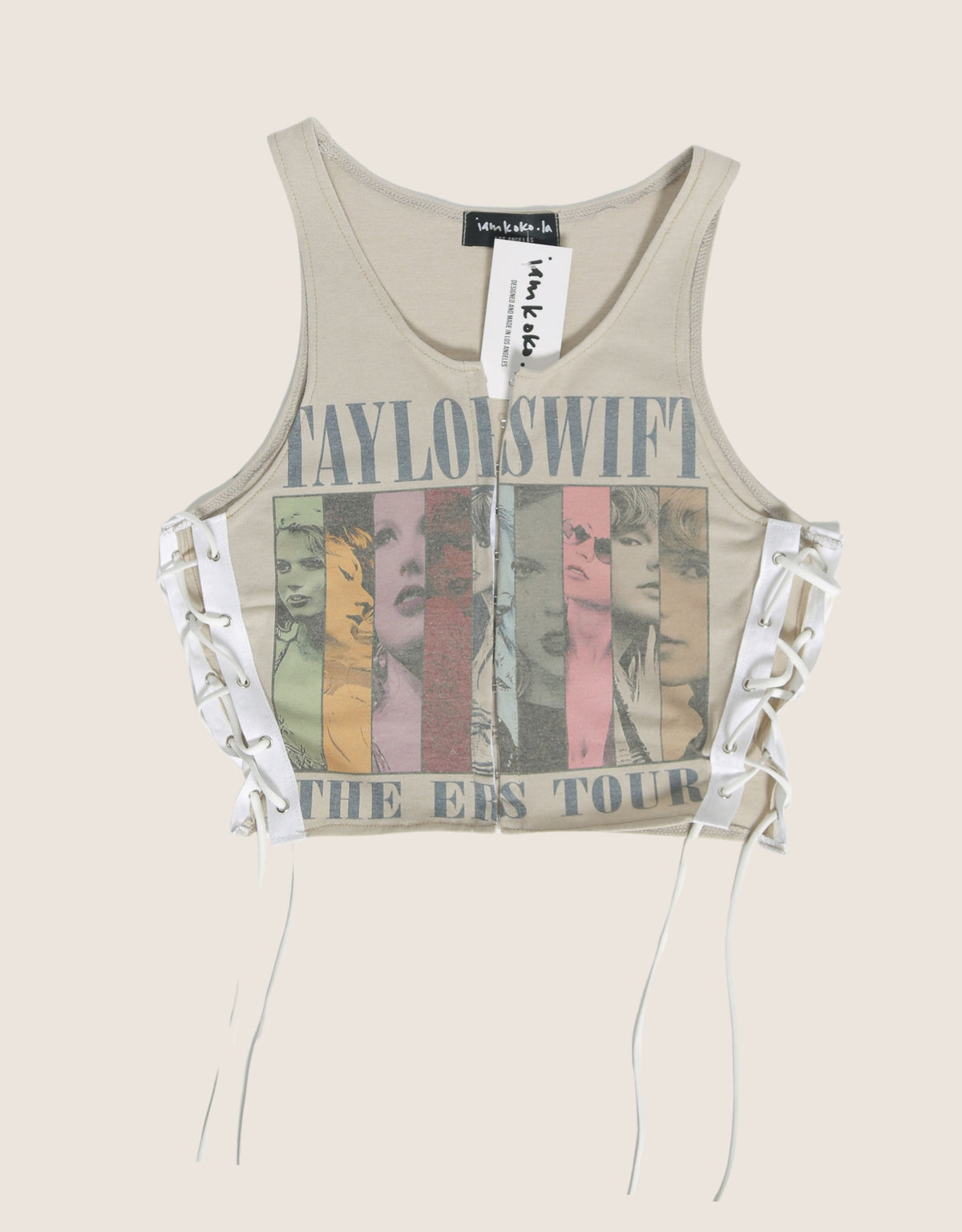 taylor swift hook and lace cropped tank (S/M)