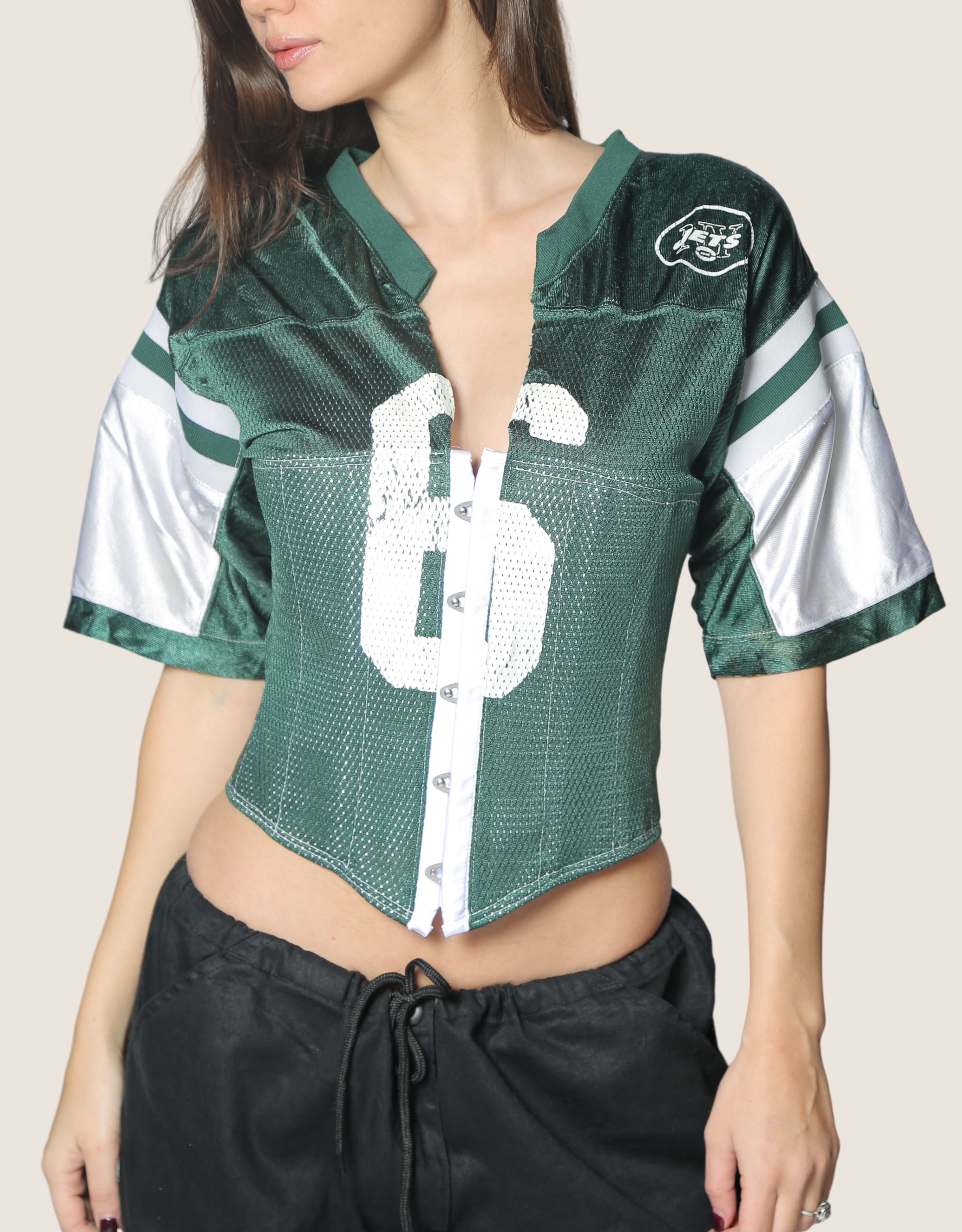 jets reworked snap corset jersey (medium)