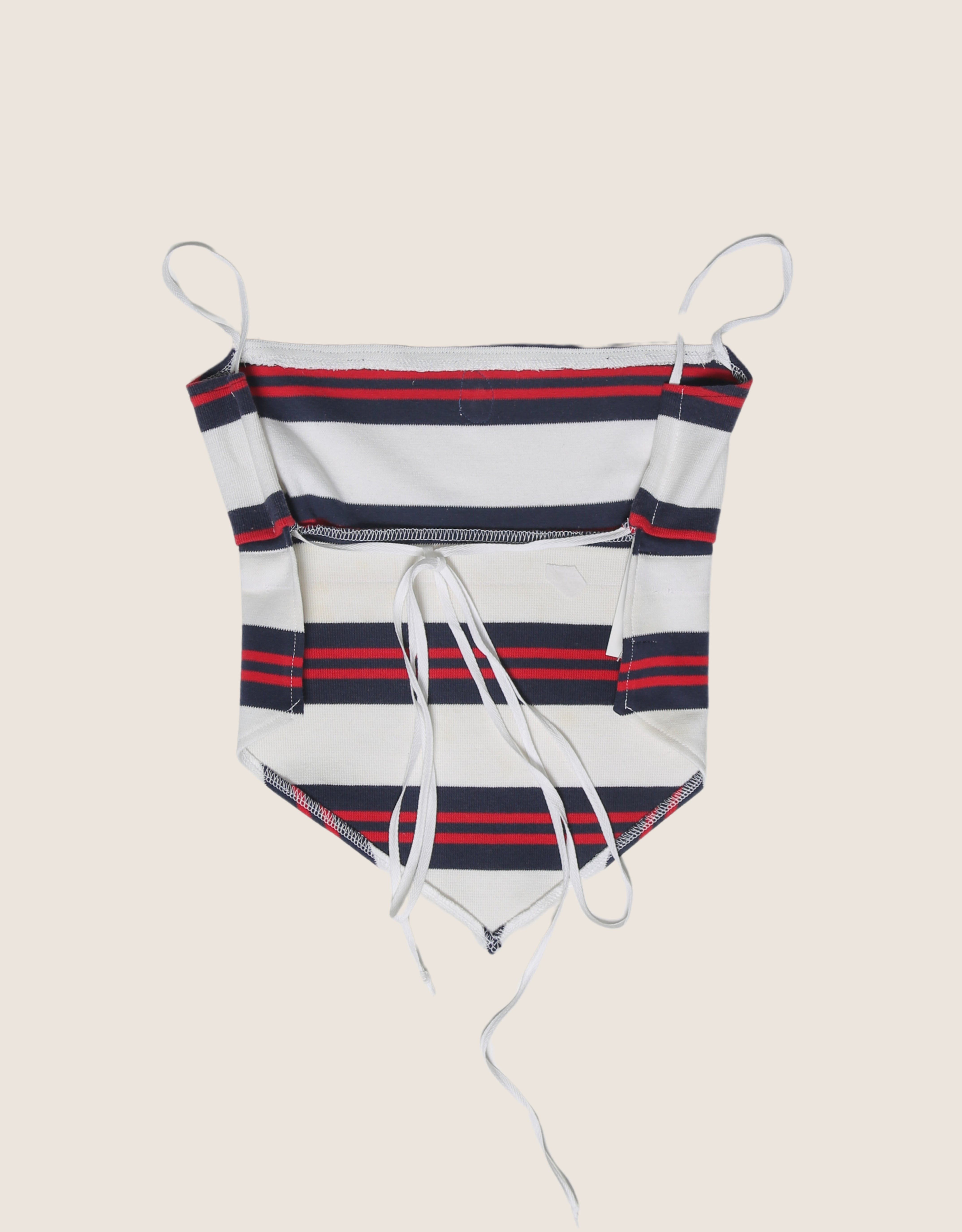 polo red stripe reworked backless top (M)
