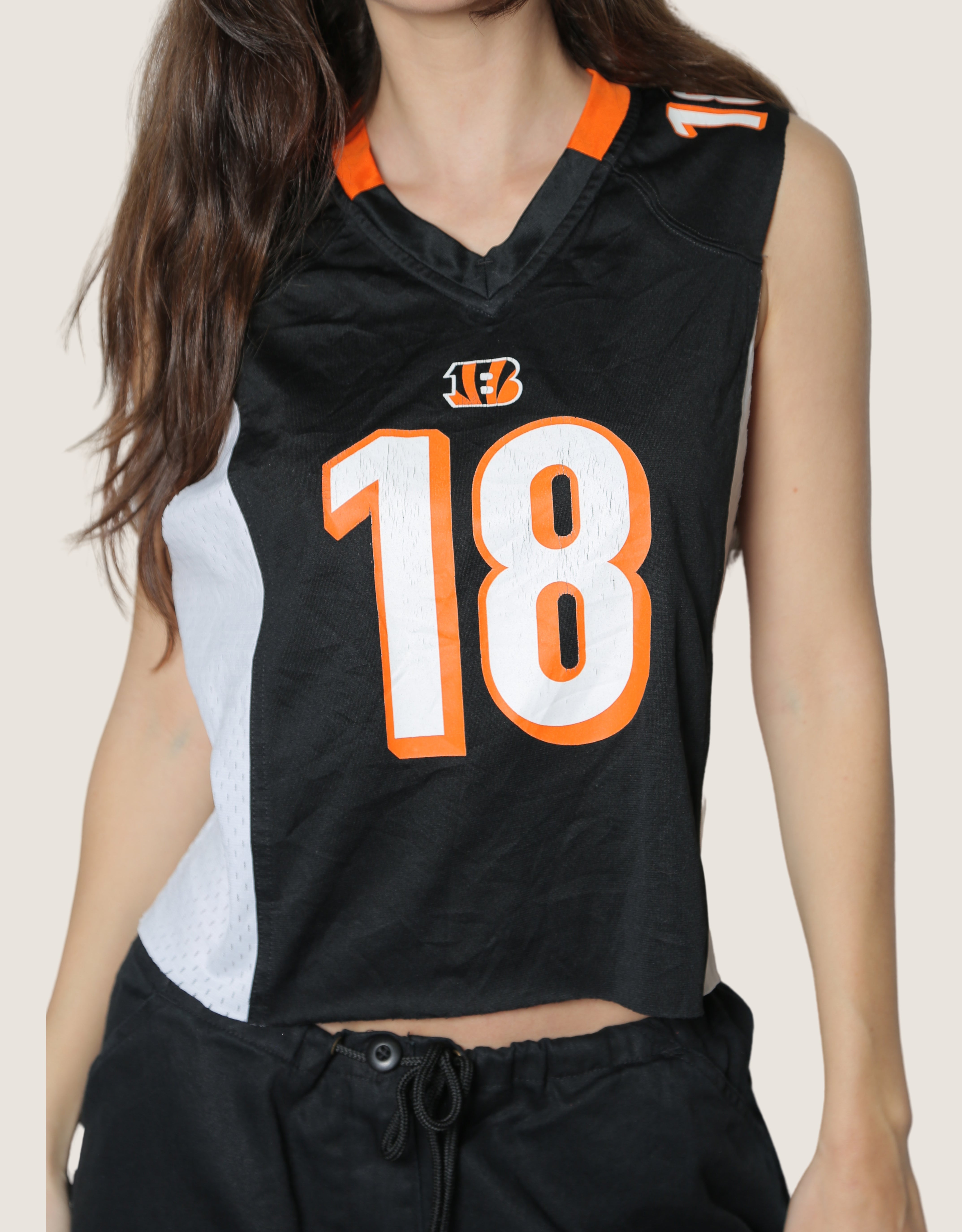 Bengals 18 reworked lace back sleeveless jersey