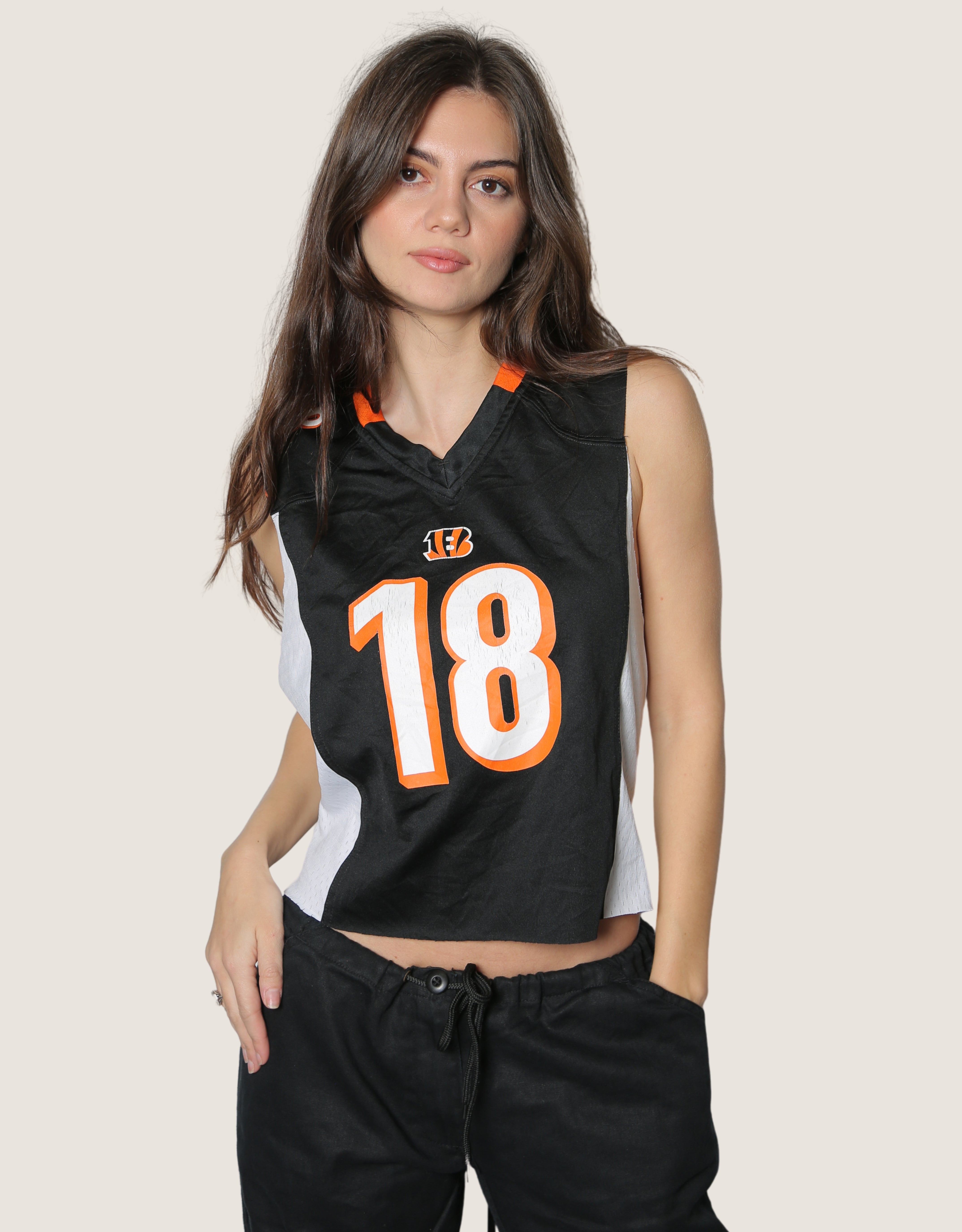 Bengals 18 reworked lace back sleeveless jersey