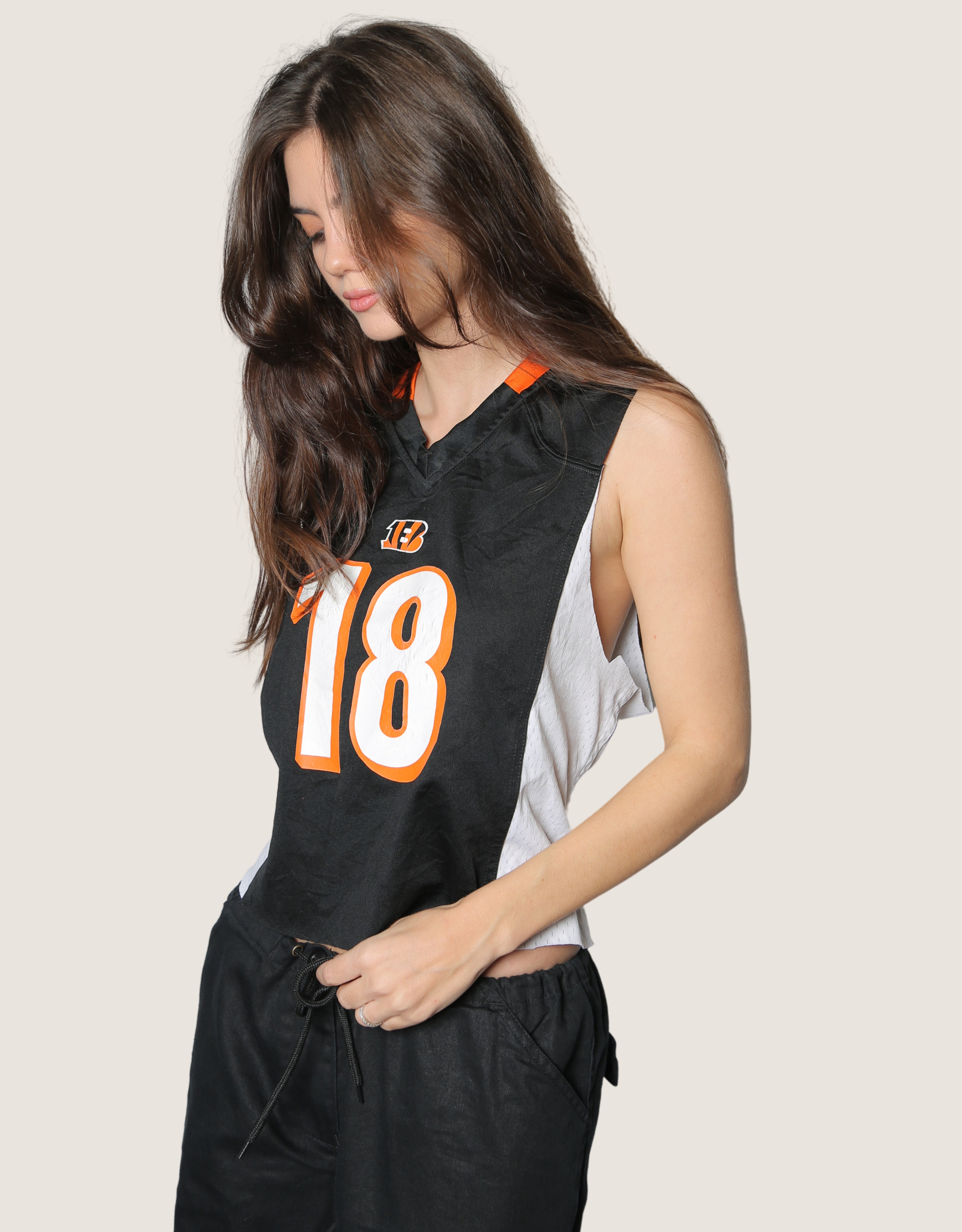 Bengals 18 reworked lace back sleeveless jersey