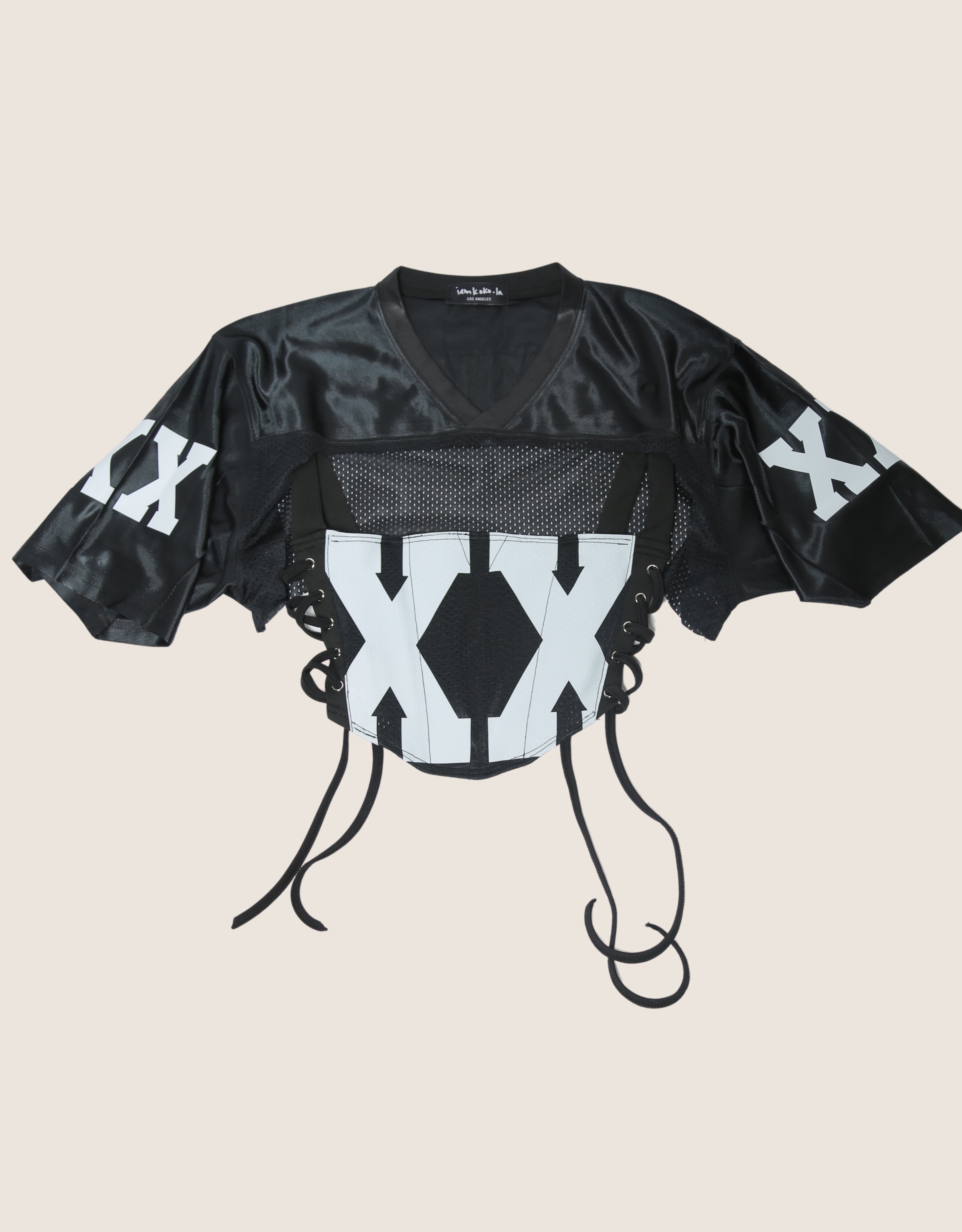 custom Chris Brown jersey XX side lace up corset with shrug