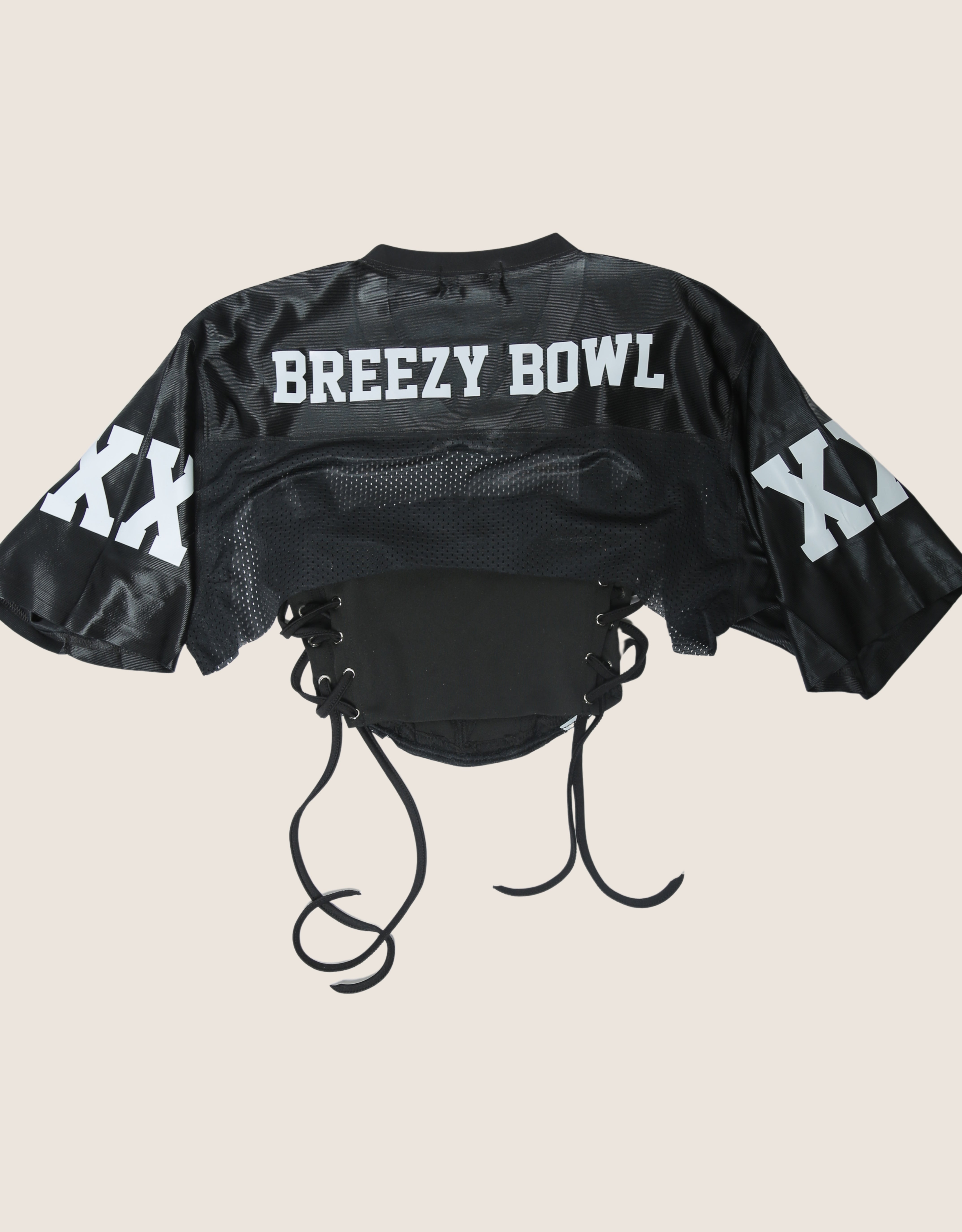 custom Chris Brown jersey XX side lace up corset with shrug