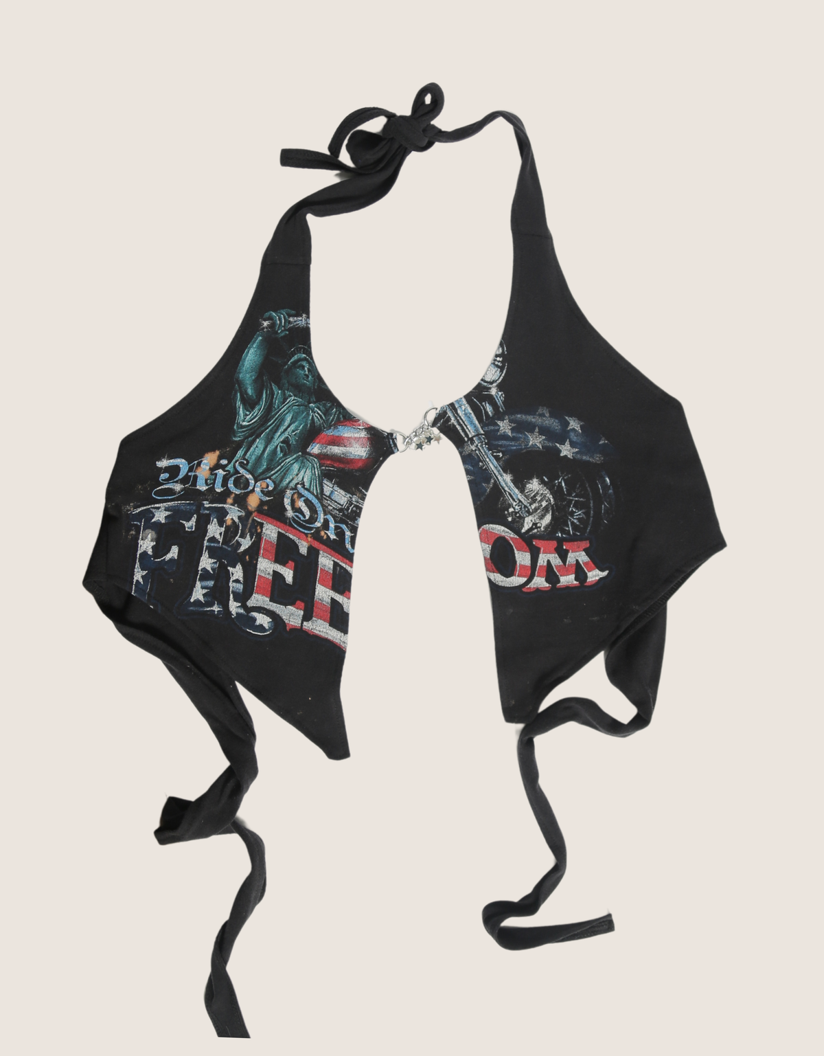 freedom biker charm front halter top