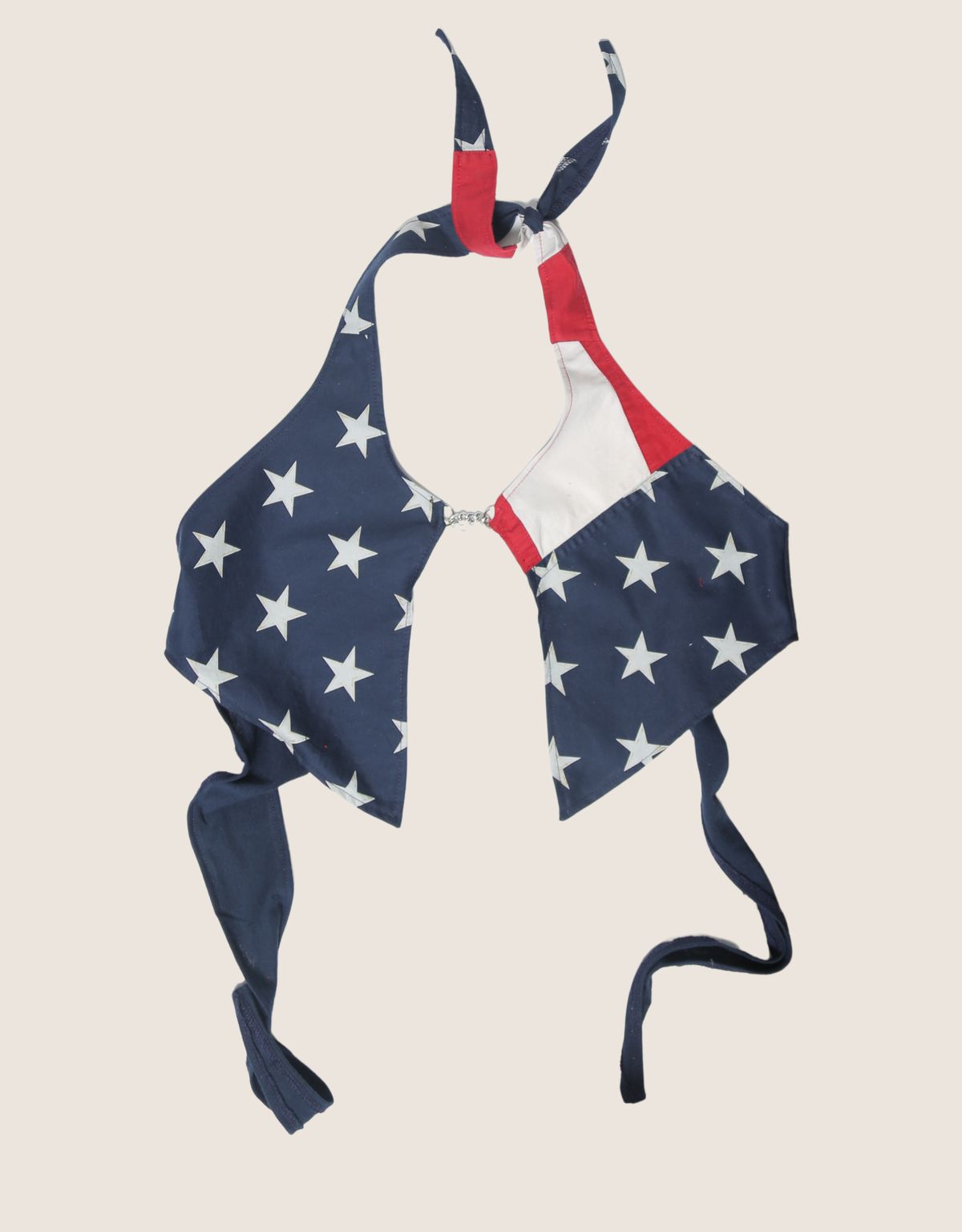 american flag (stars) charm front halter top