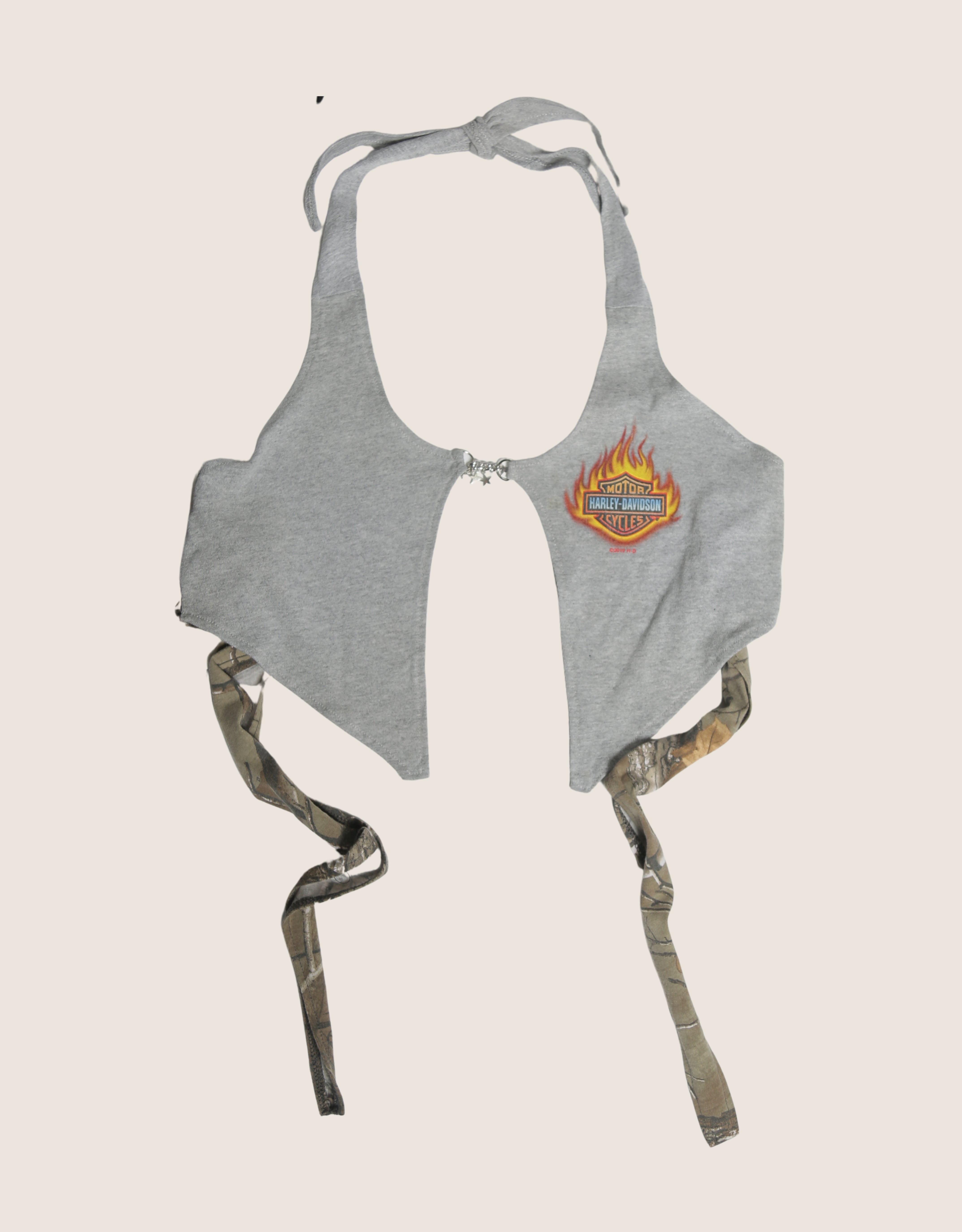 harley flames charm front halter top
