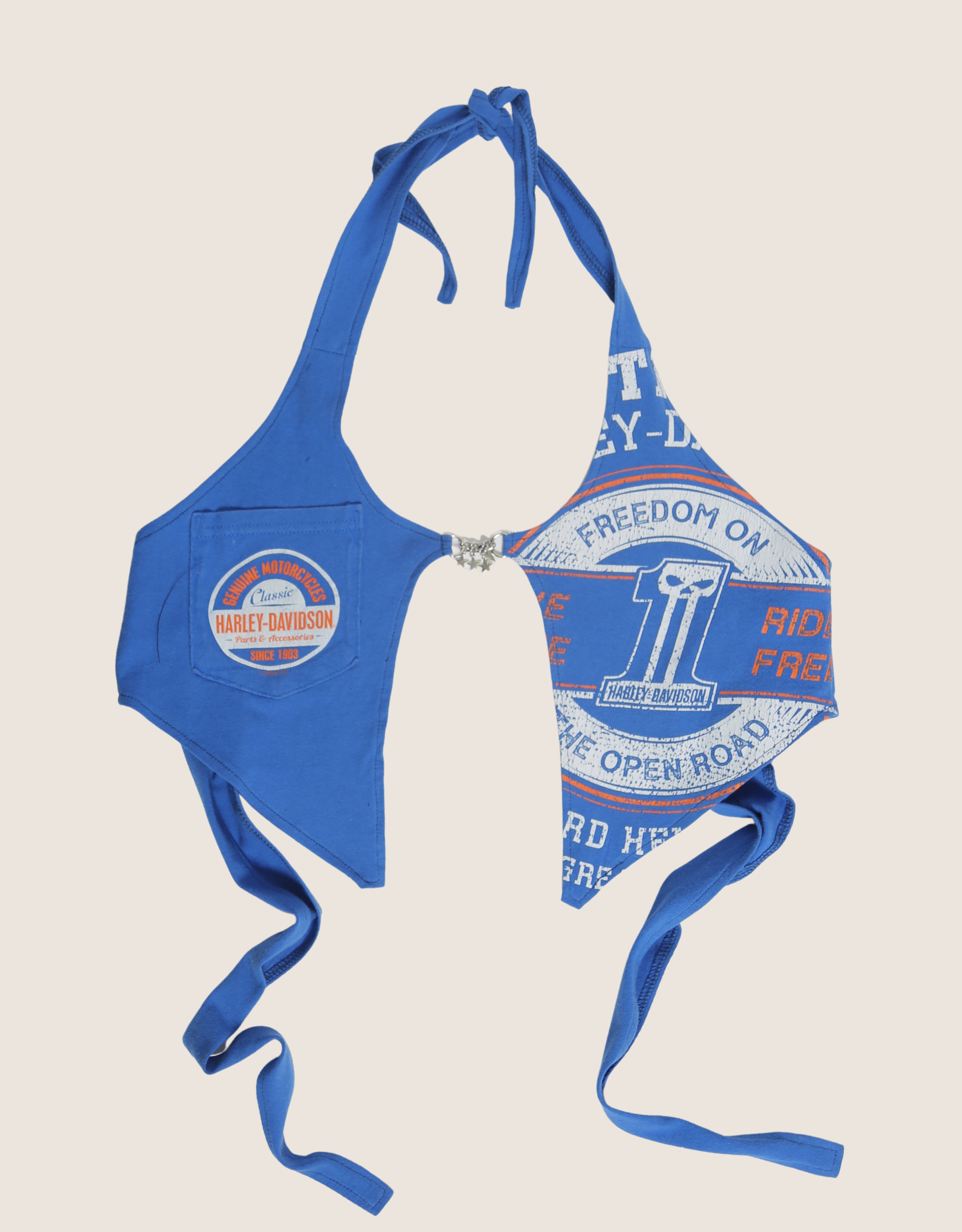 harley pocket charm front halter top