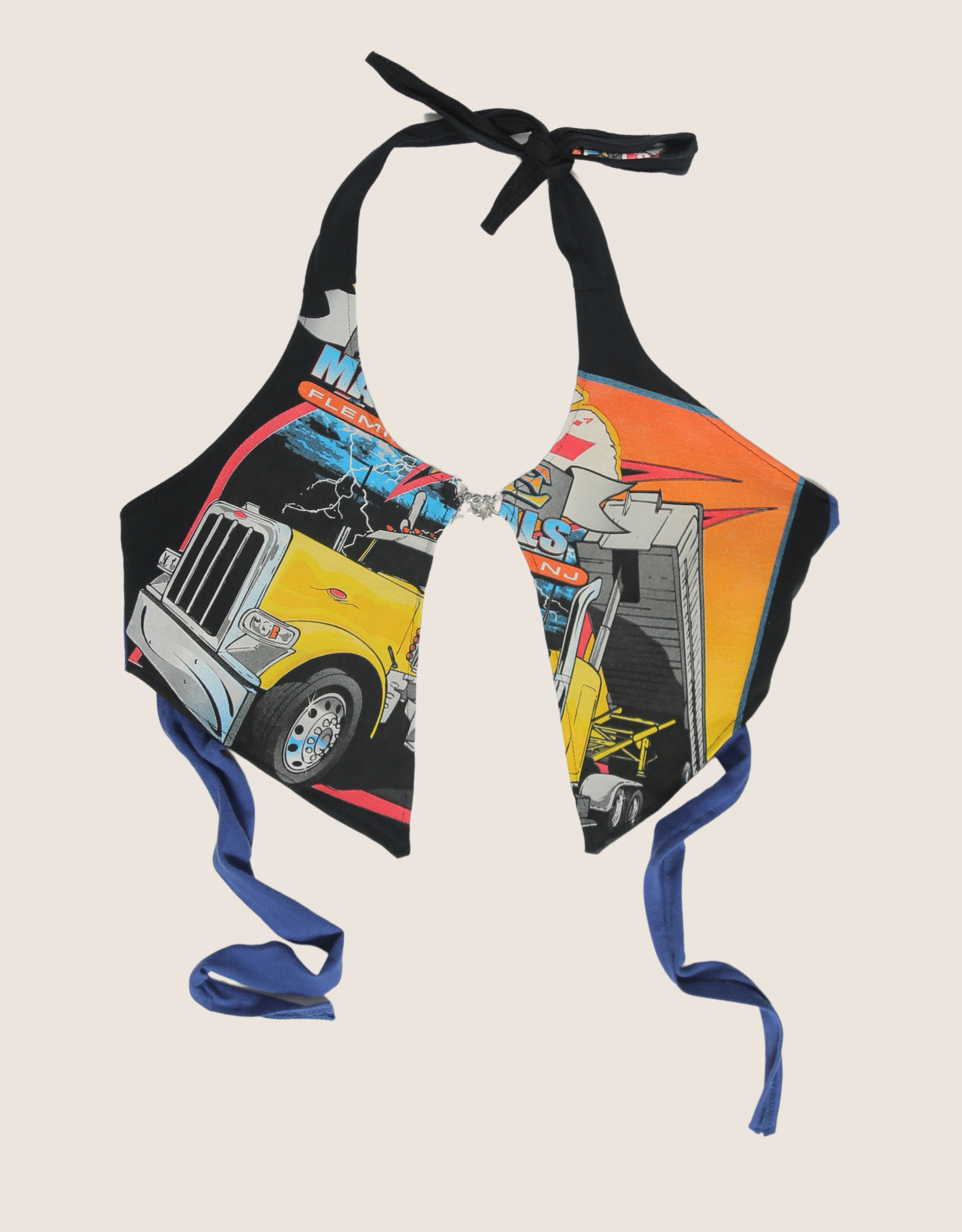 trucker charm front halter top