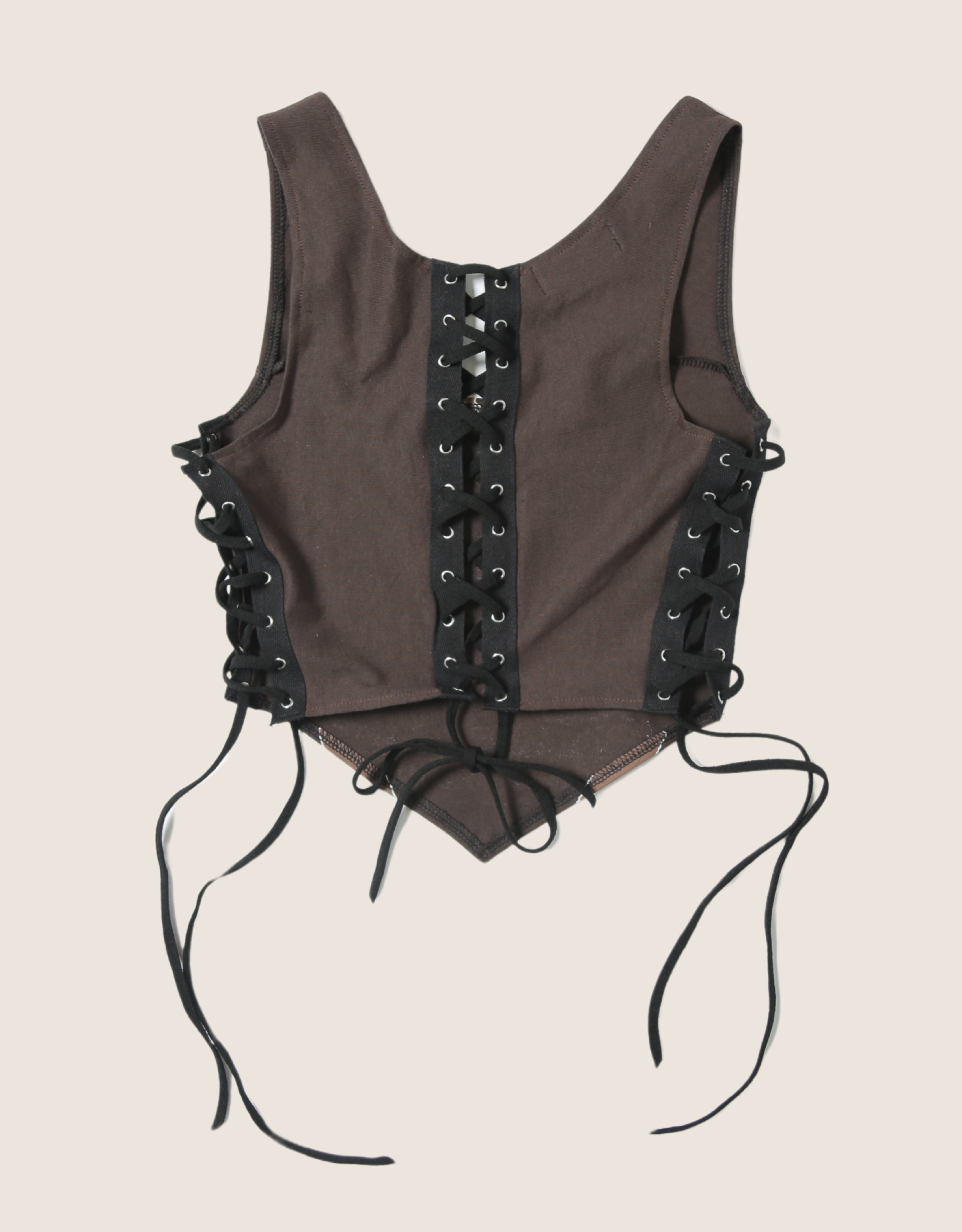 custom Chris Brown "Breezy Bowl" brown stars side lace tank