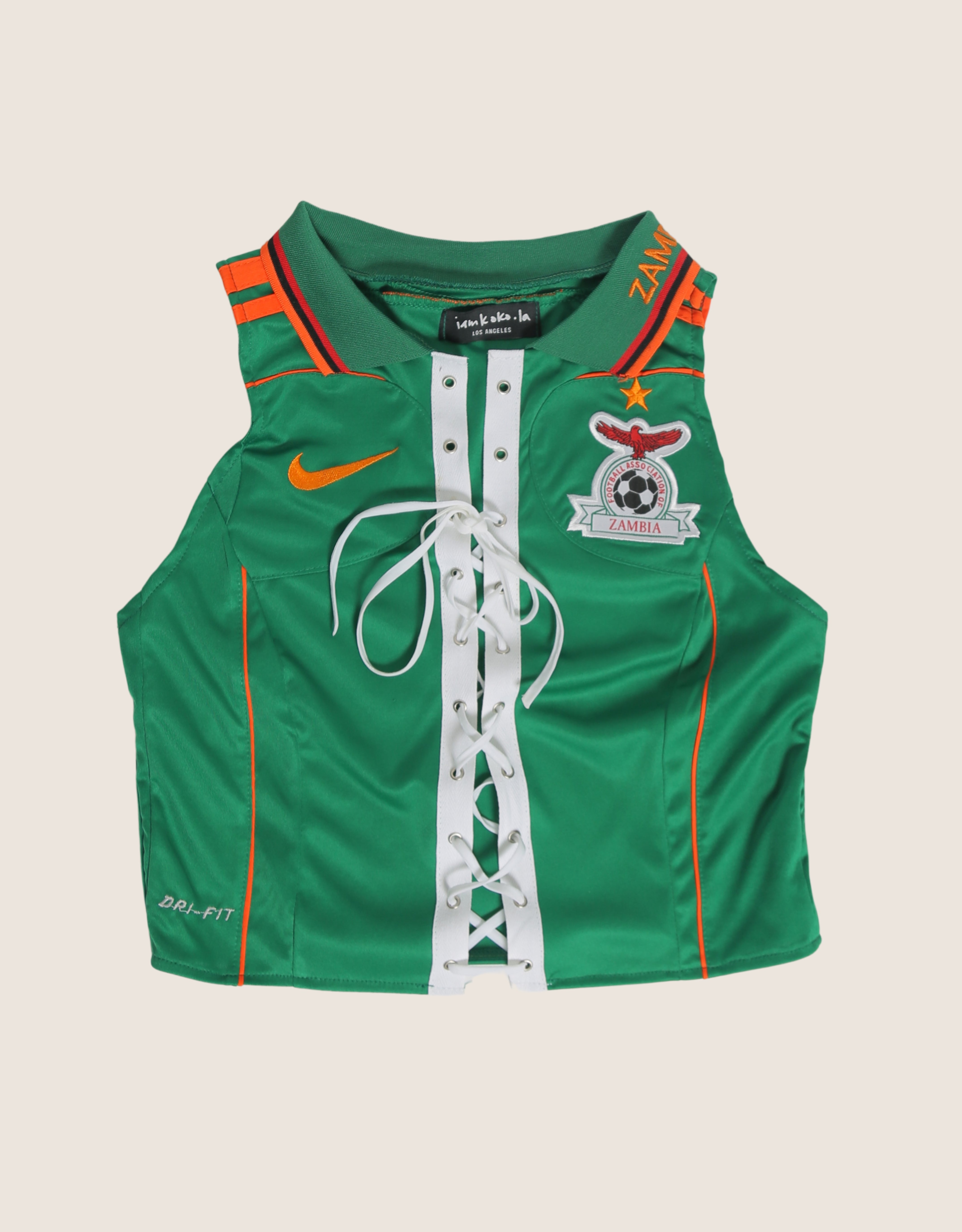 zambia soccer laced up collar tank (s/m)