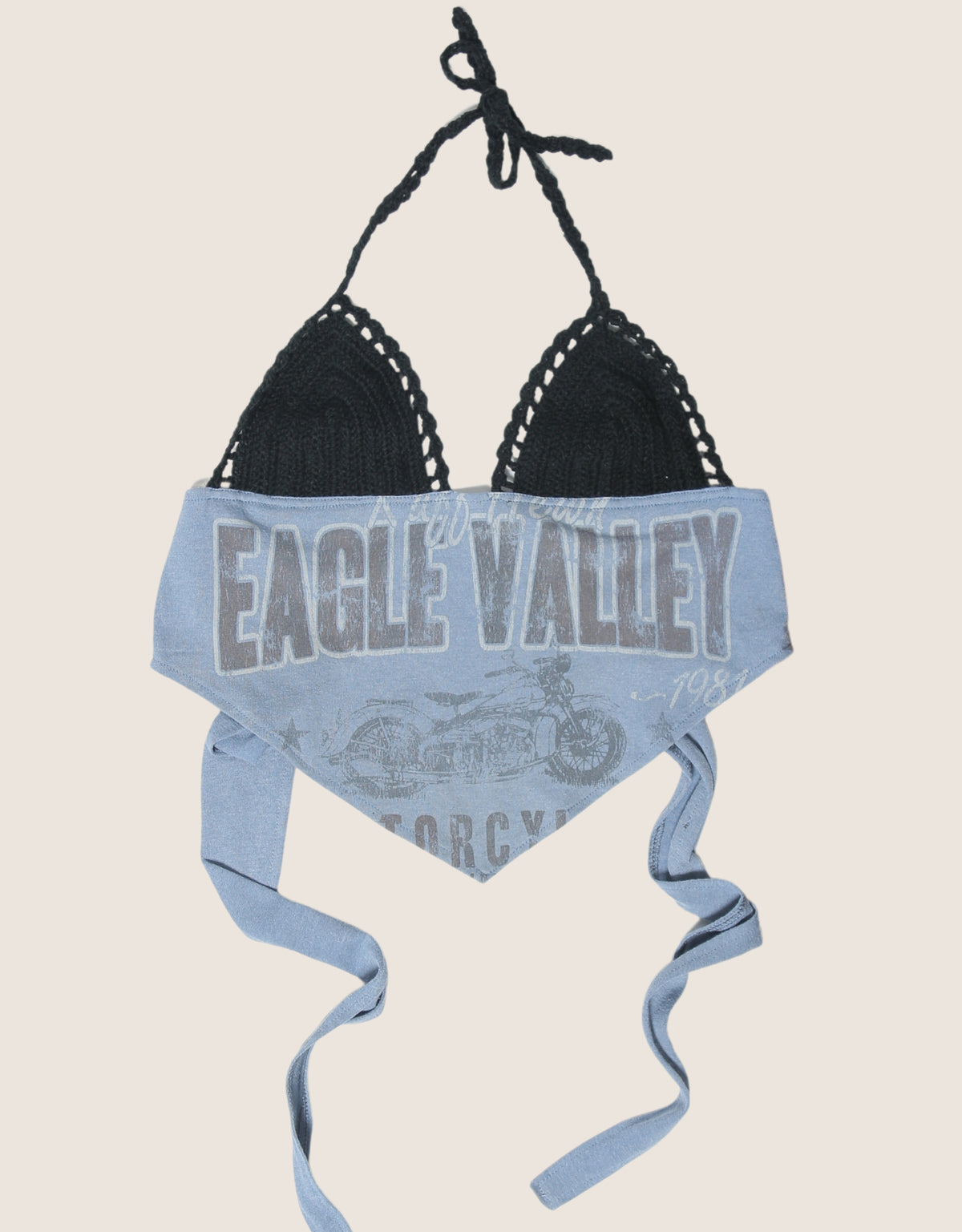eagle valley motorcycles crochet halter top (S)