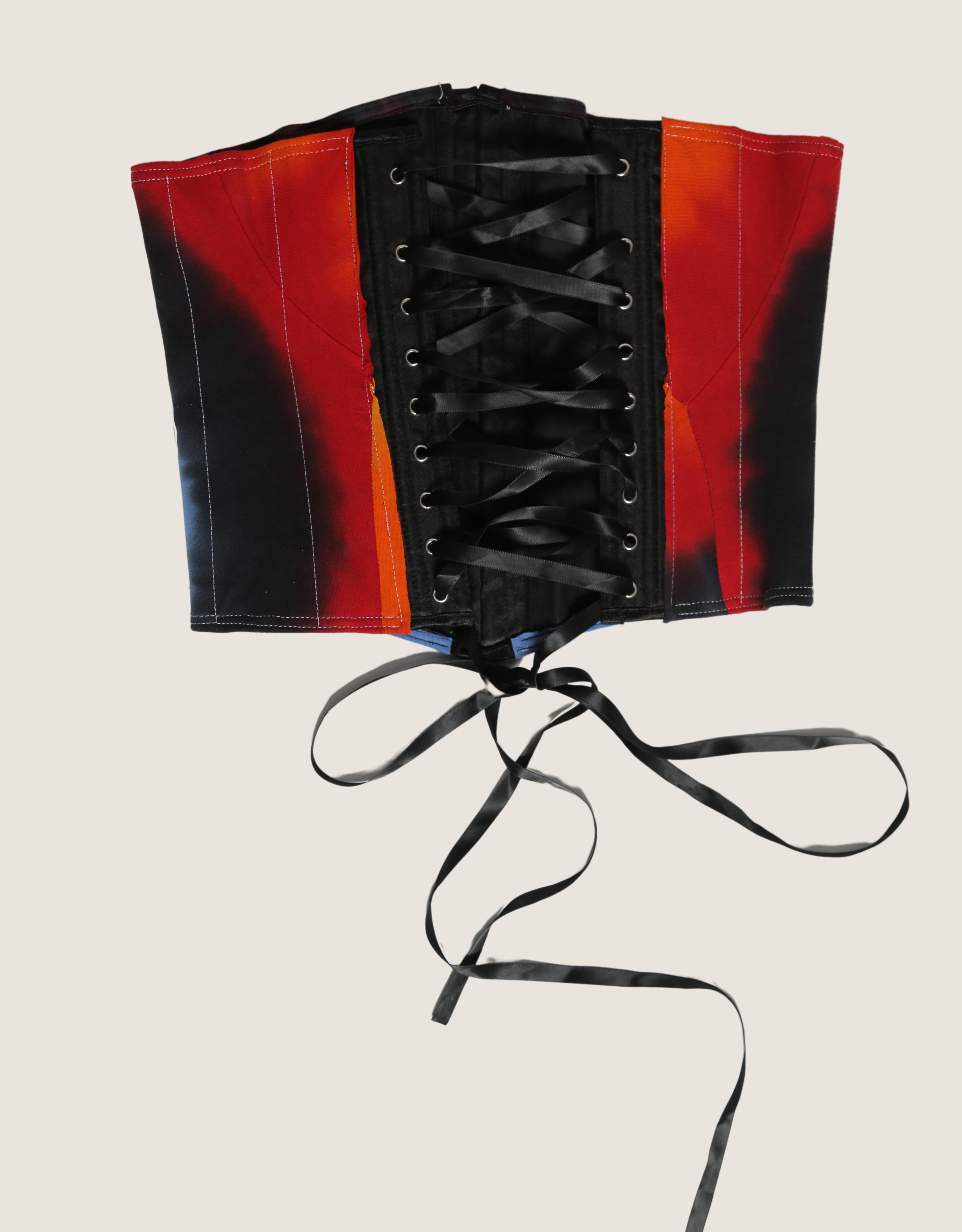 tie dye harley reworked snap corset