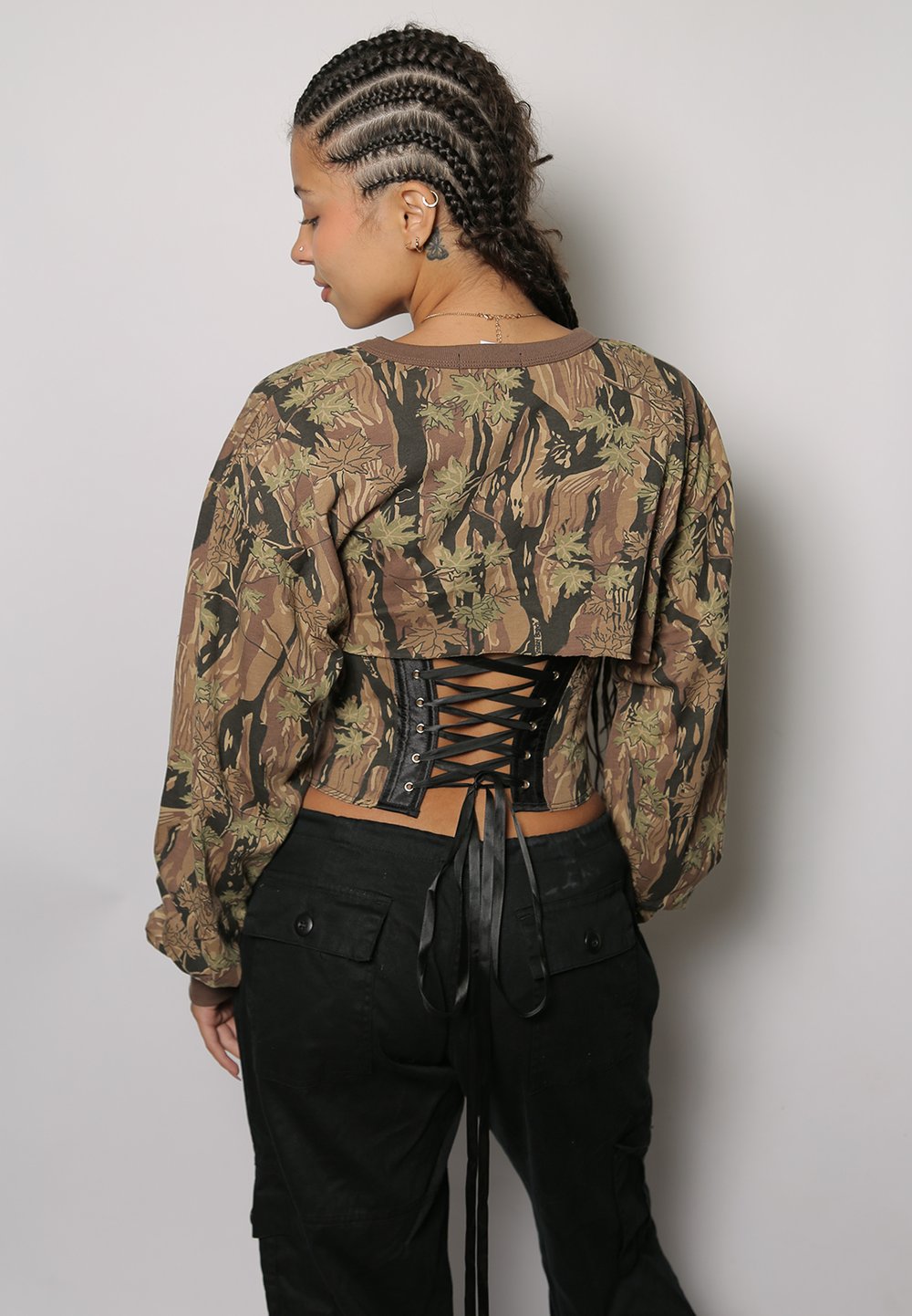 realtree snap corset with matching cropped tshirt