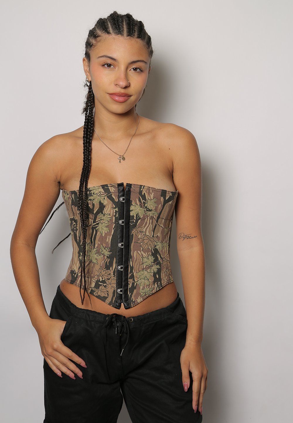 realtree snap corset with matching cropped tshirt