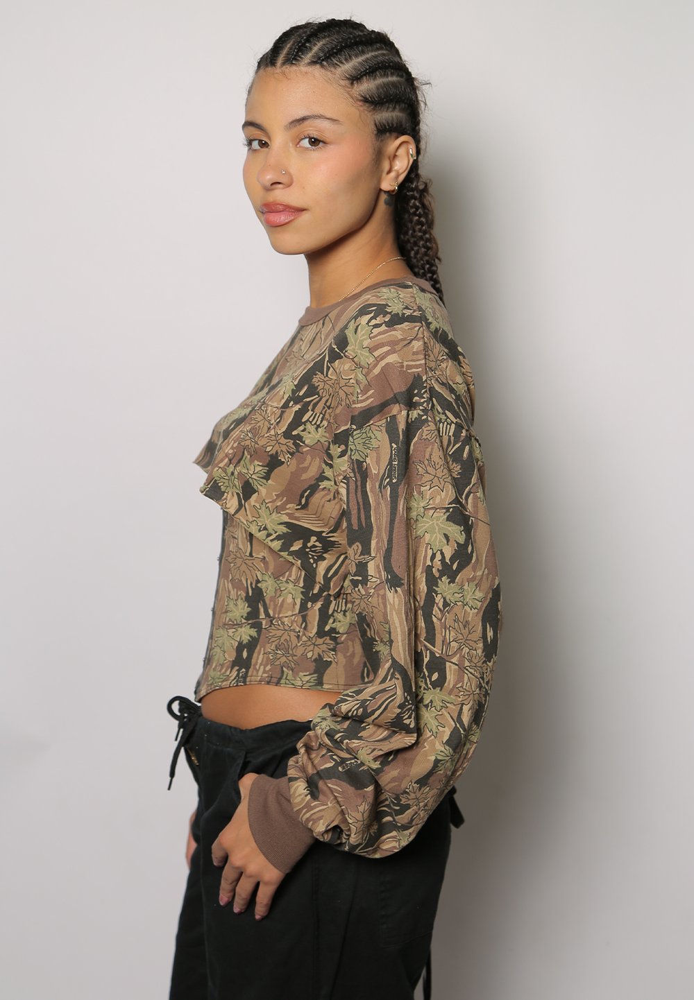 realtree snap corset with matching cropped tshirt