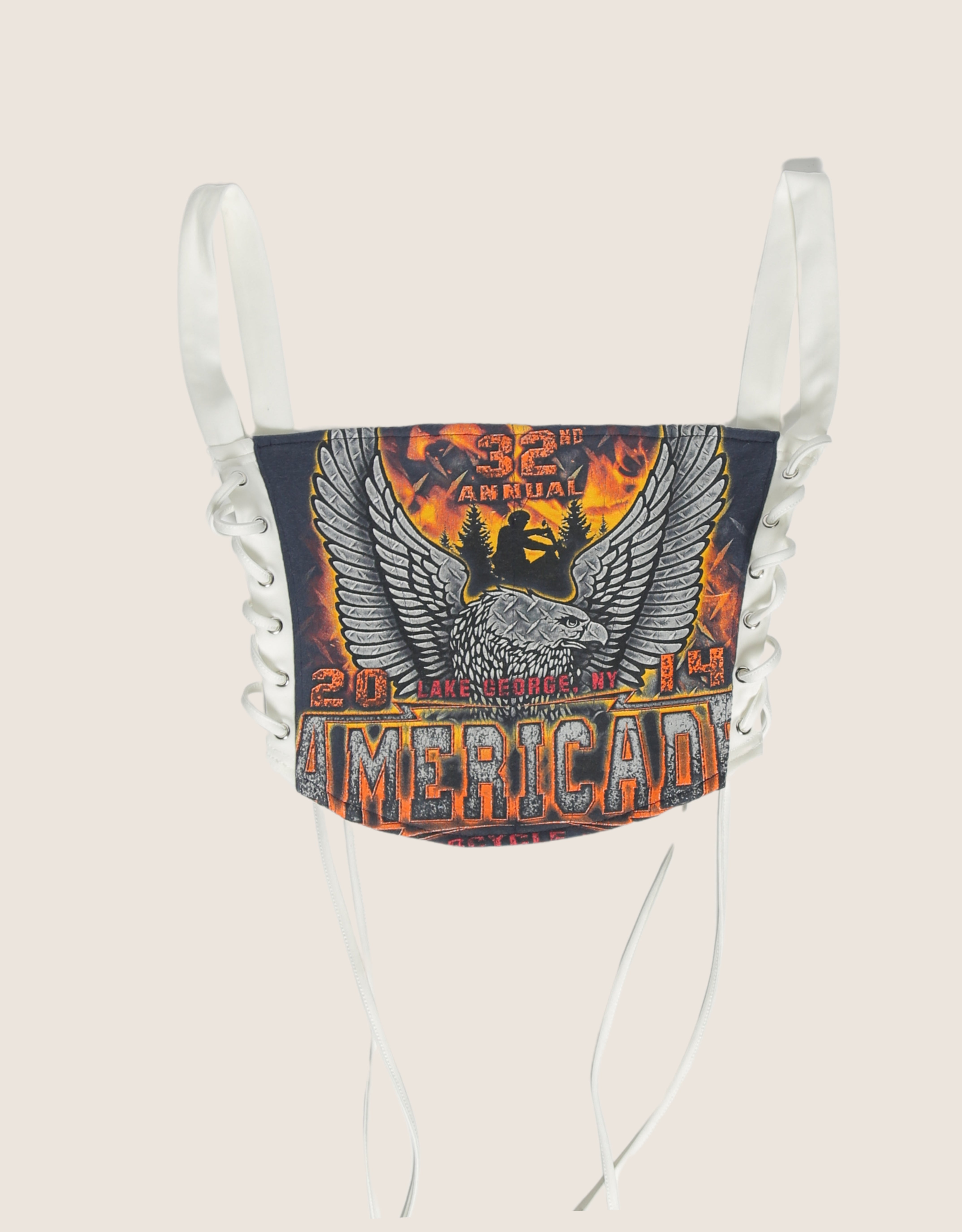 motorcycle rally reworked corset with matching shrug (M)