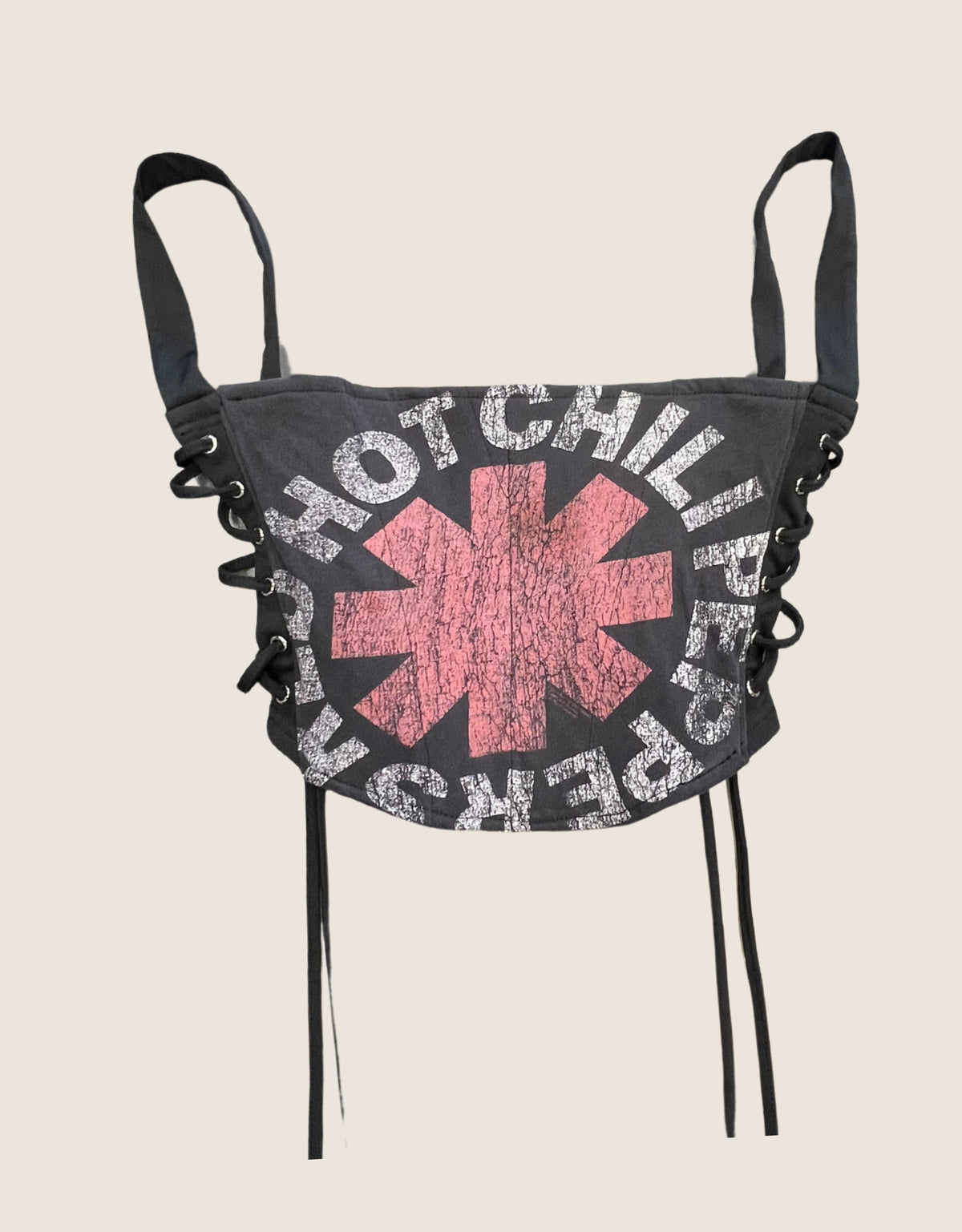 red hot chili peppers side lace cropped corset (M)