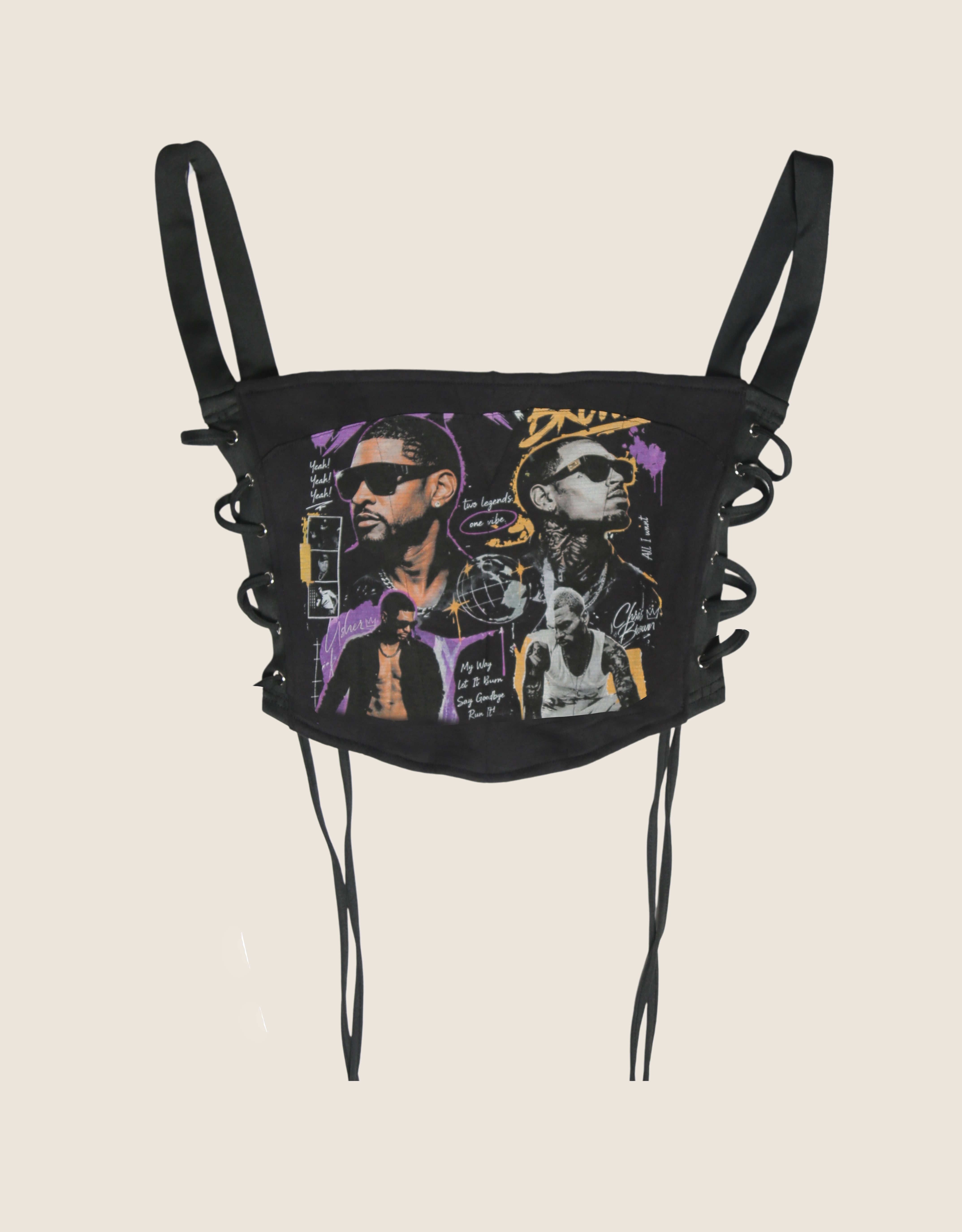 custom side lace Usher & Chris Brown corset