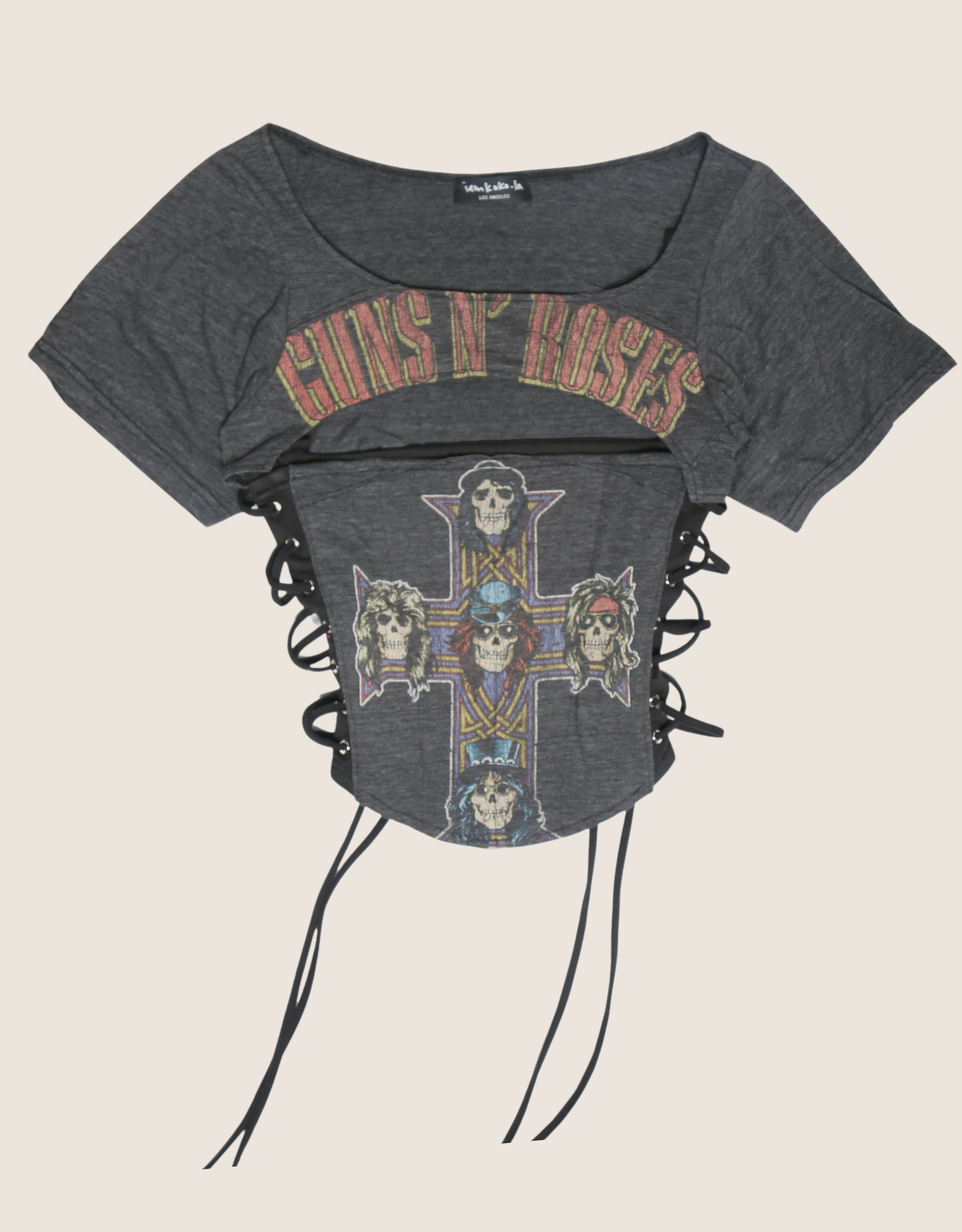 guns n roses reworked corset with matching shrug (M)