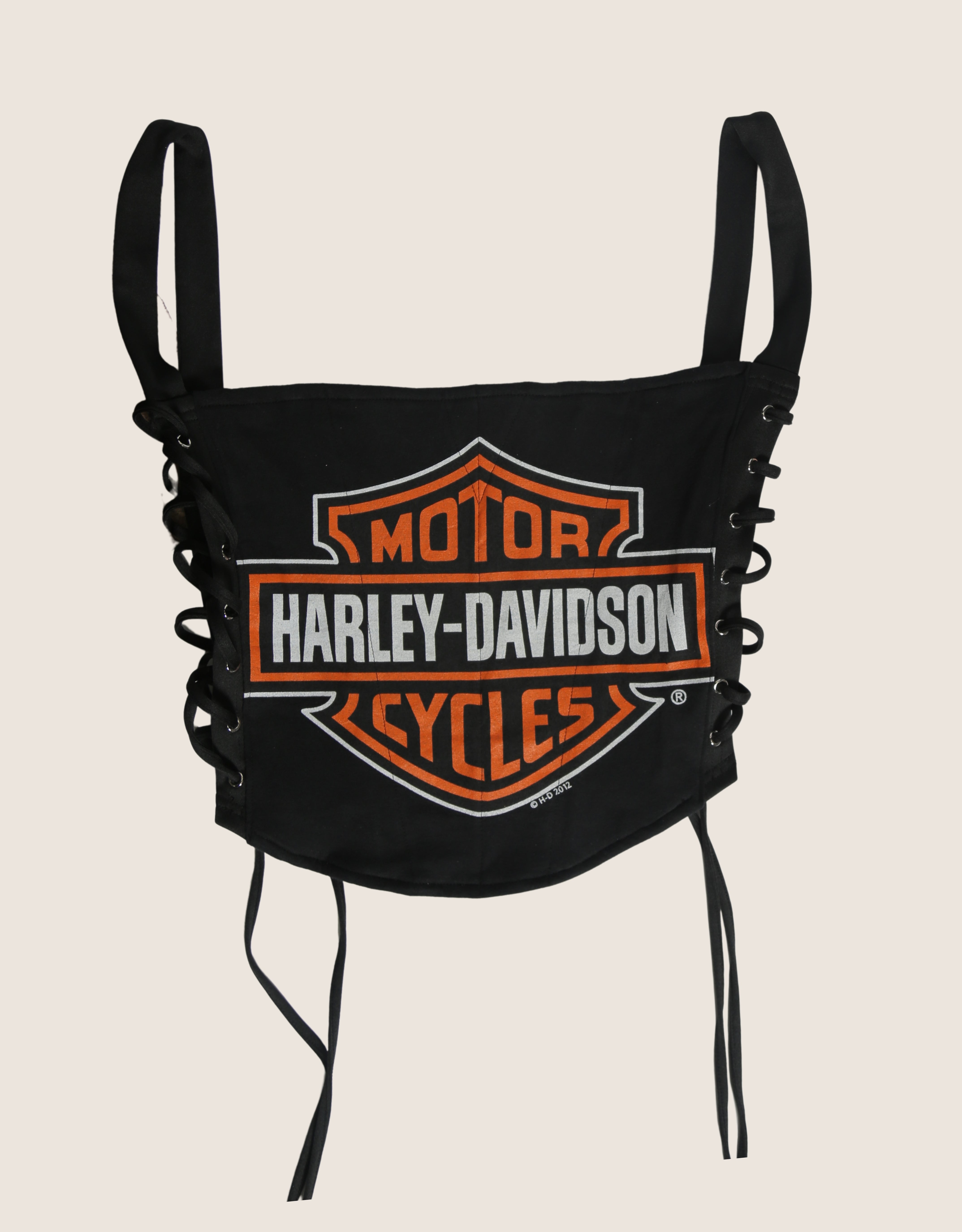 big harley crest side lace full length corset (L)