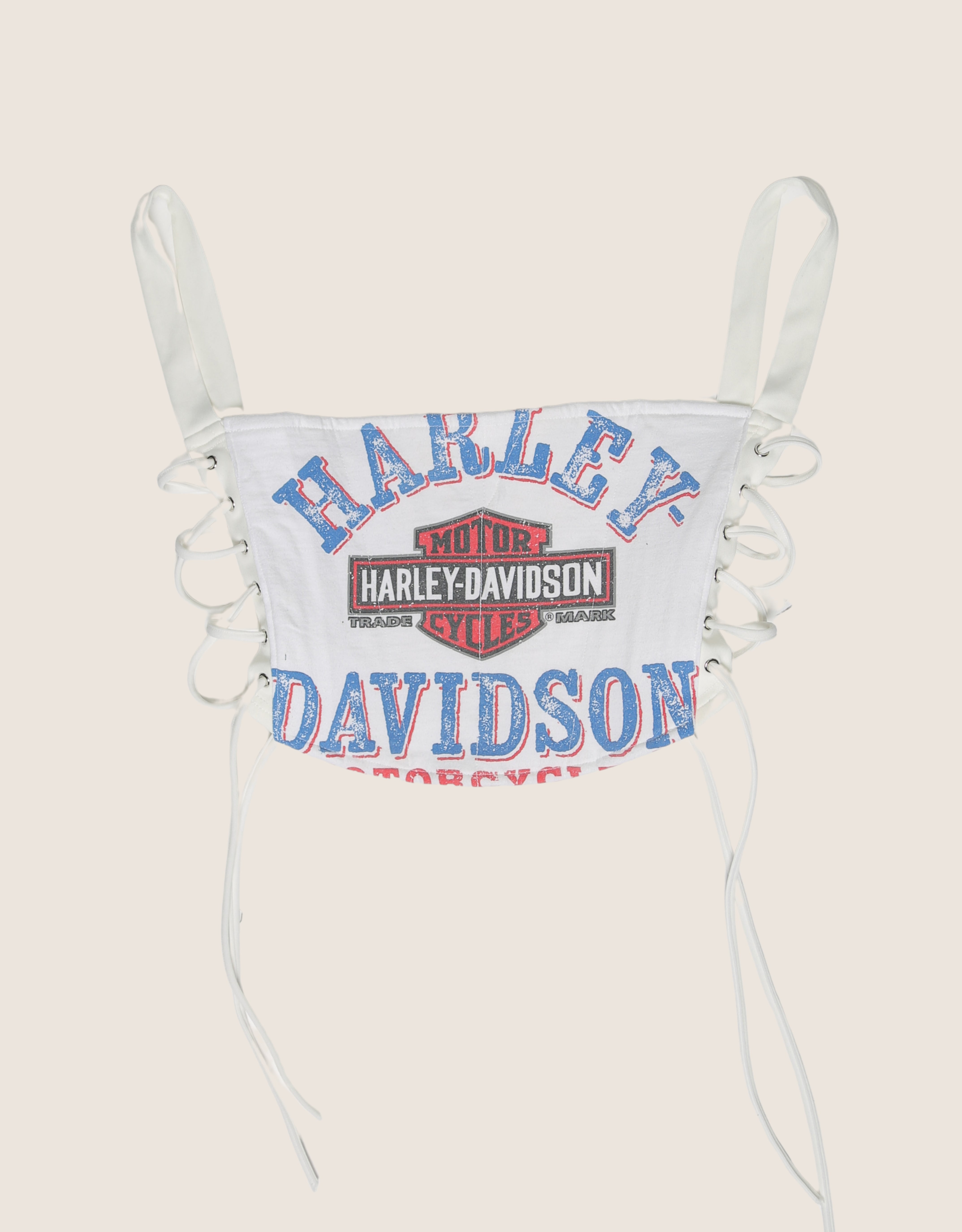 harley davidson side lace cropped corset (L)