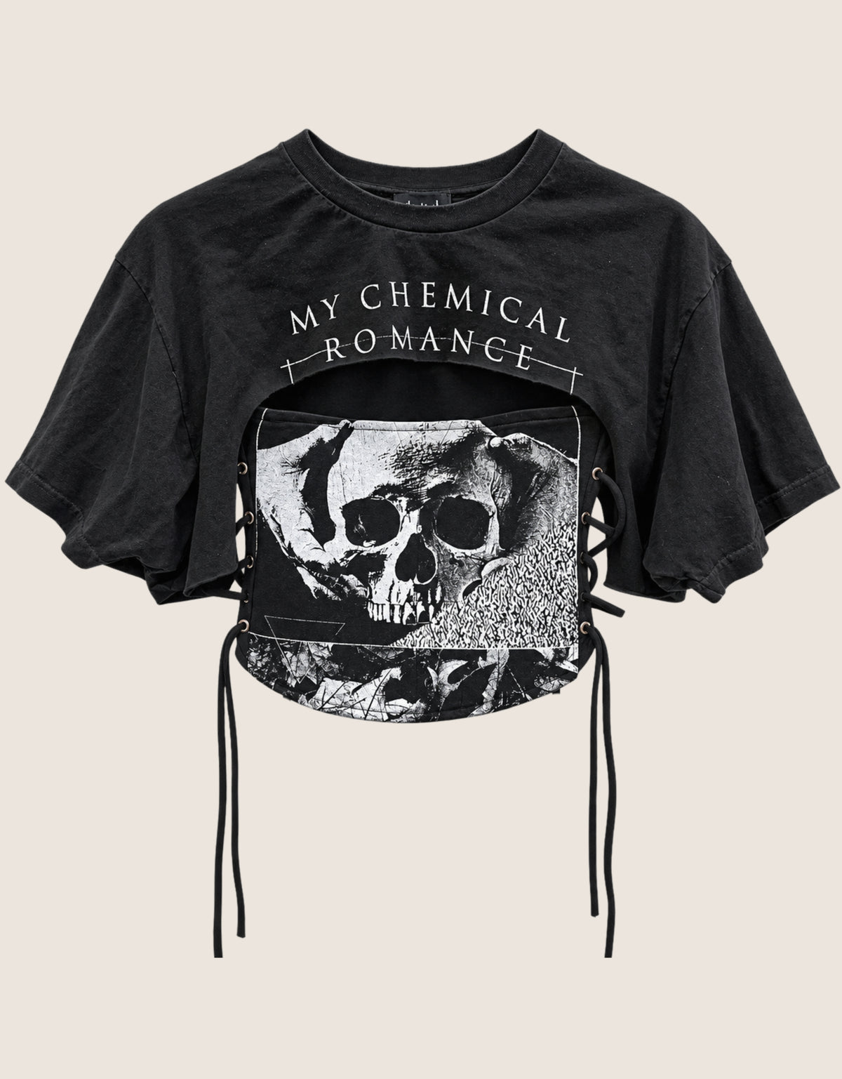 my chemical romance reworked cropped corset with shrug (M)