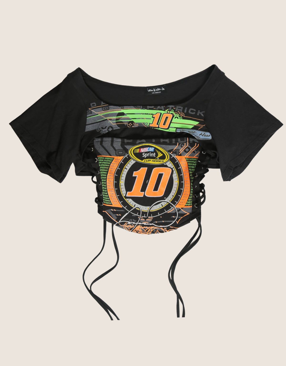 neon nascar reworked corset with matching shrug (S)