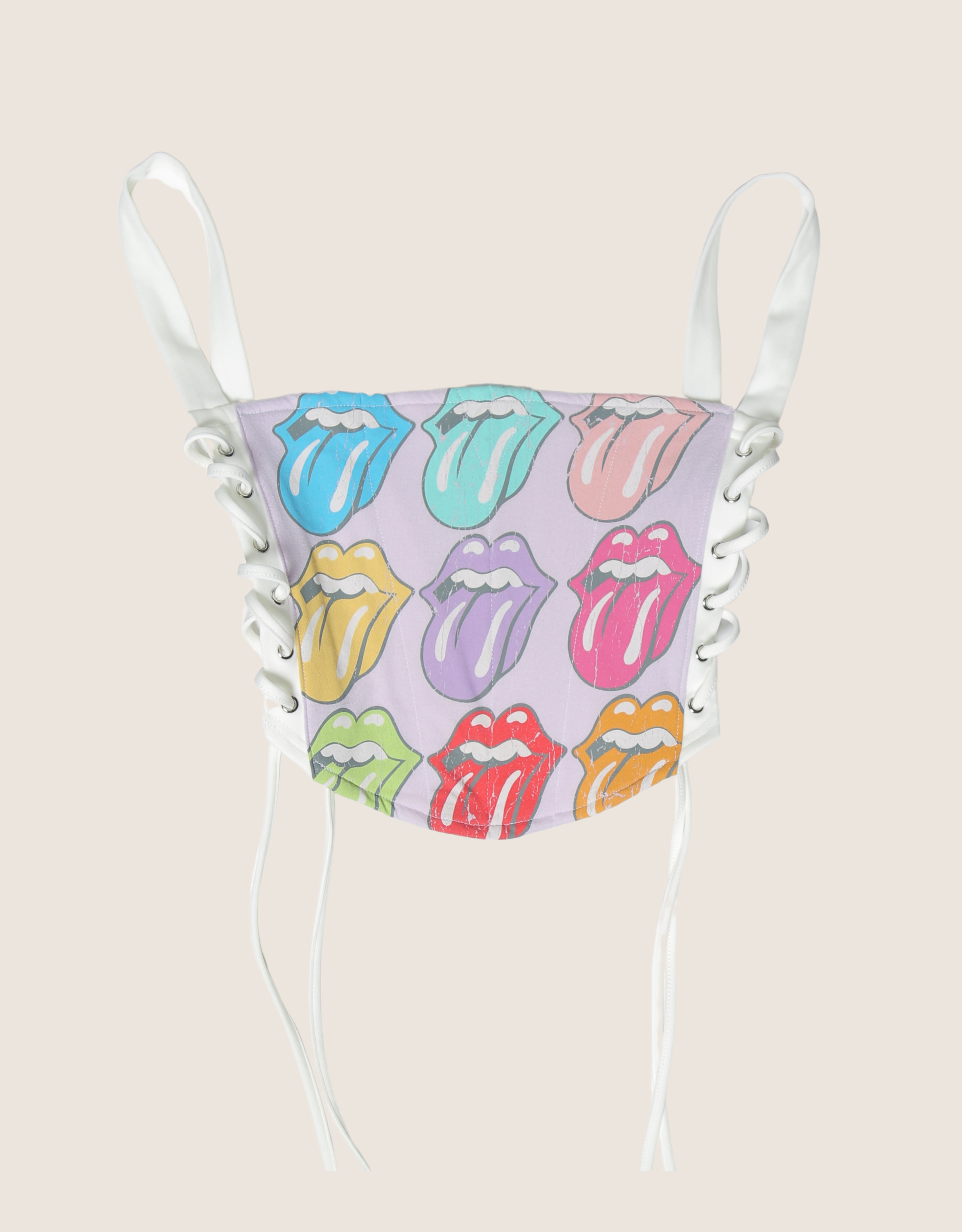 rolling stones reworked corset with matching shrug (S)
