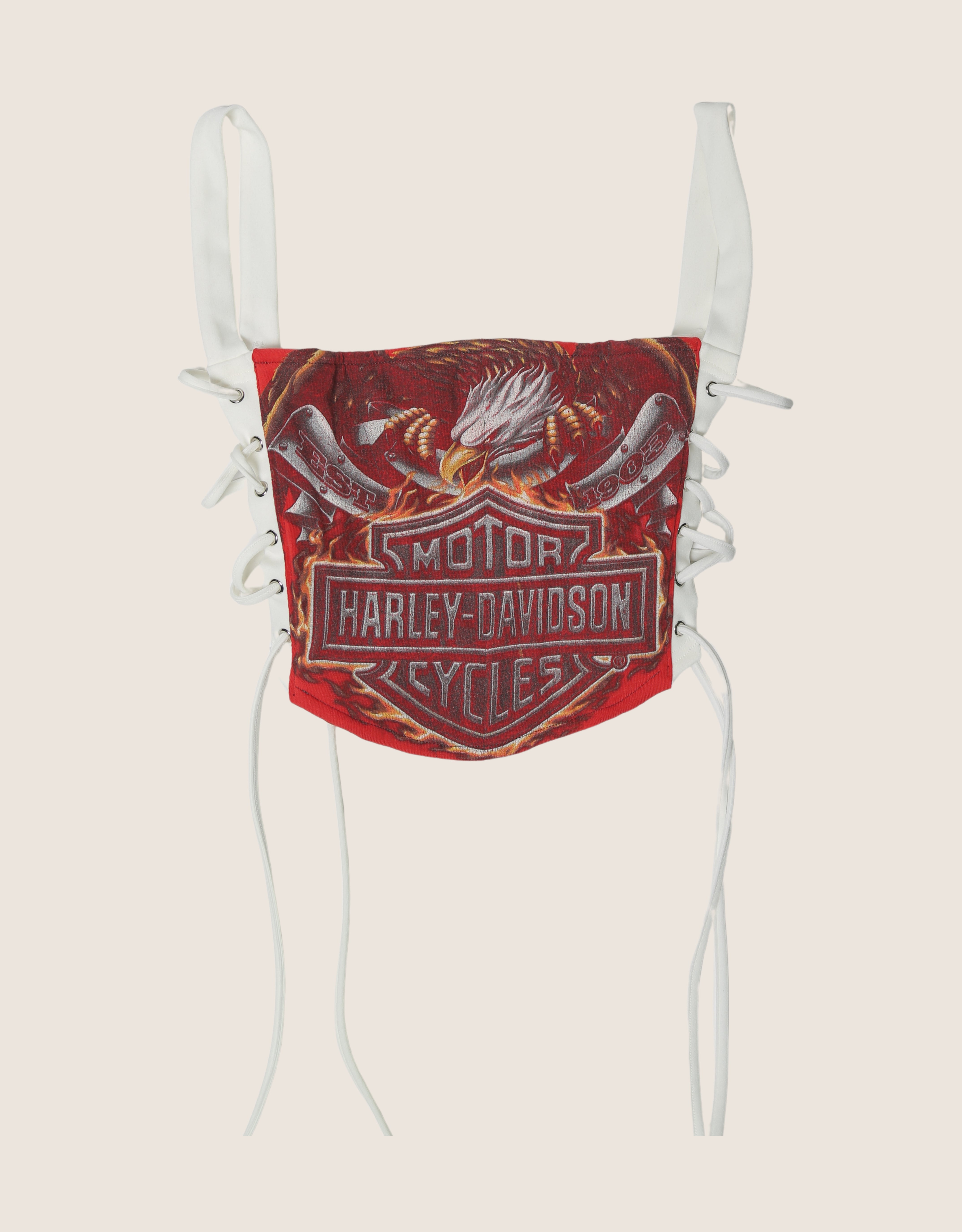 harley red reworked corset with matching shrug (s)