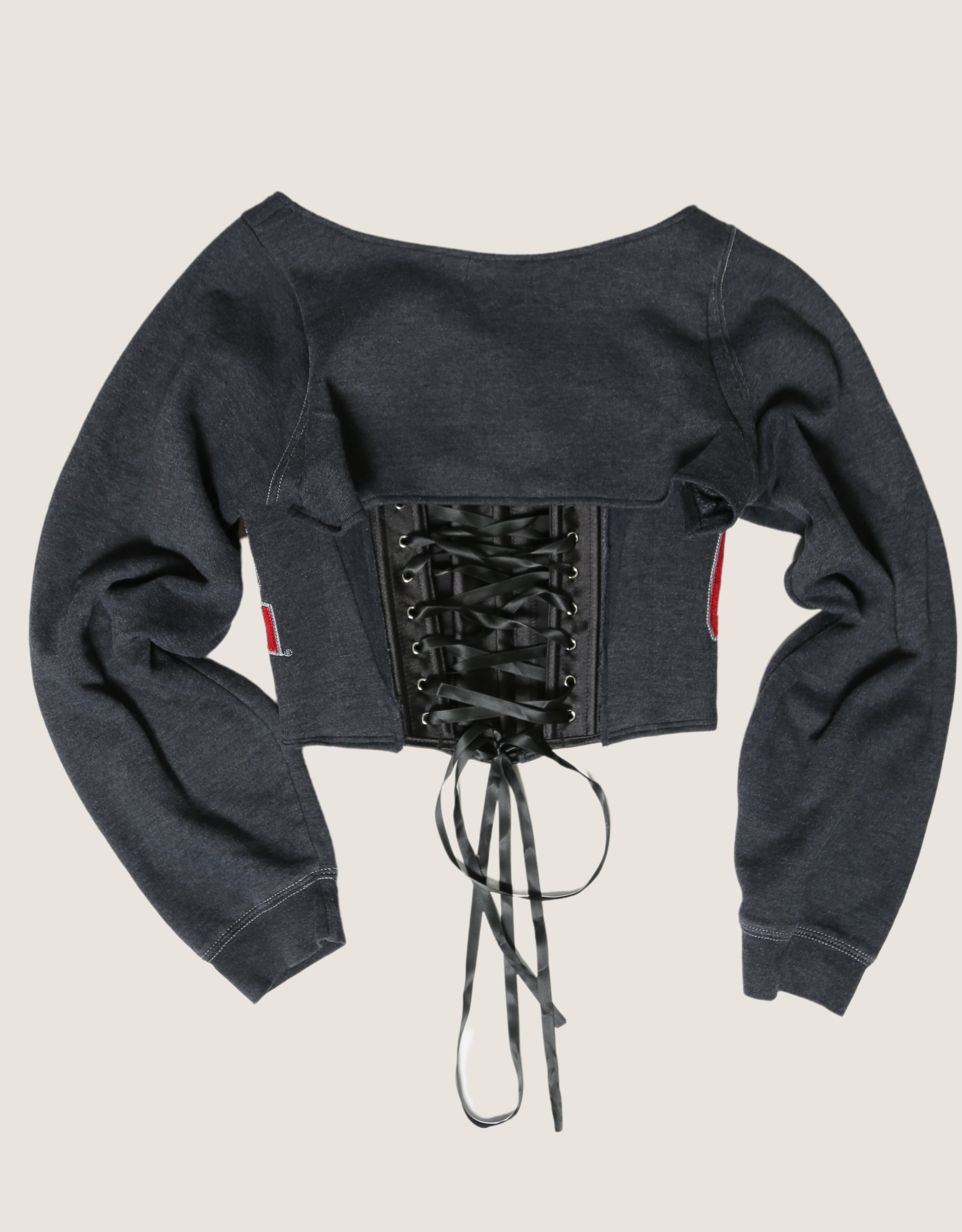 Ohio State reworked side lace corset sweatshirt shrug