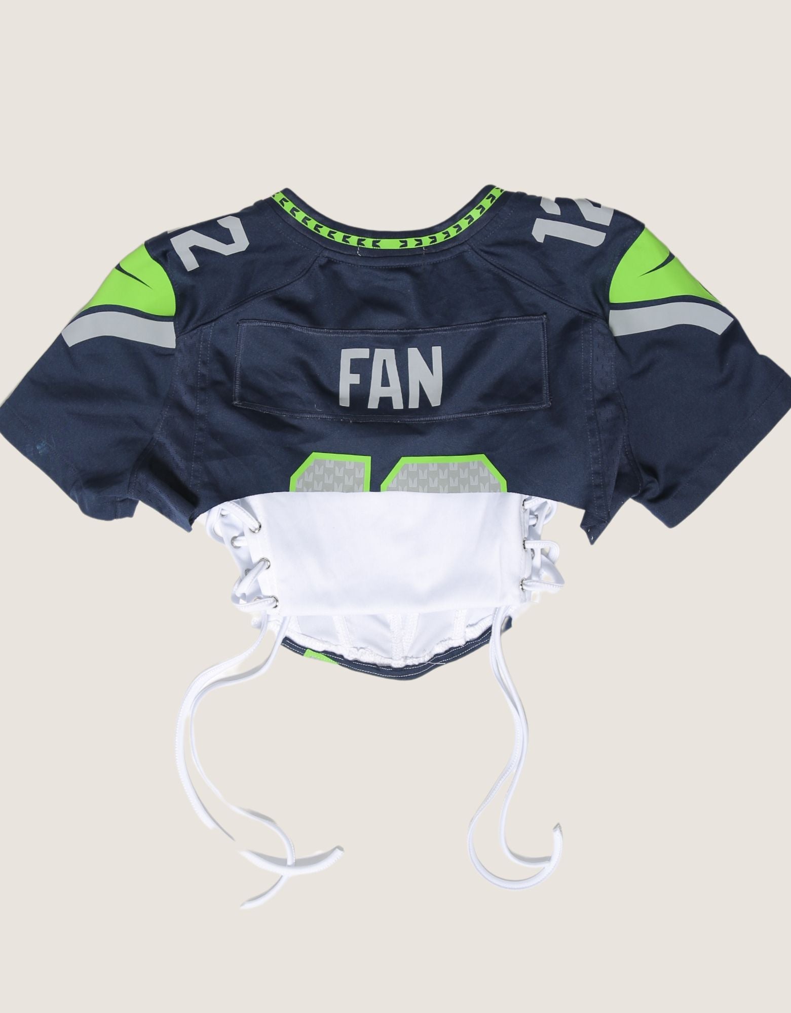 seahawks reworked side lace corset with matching jersey shrug