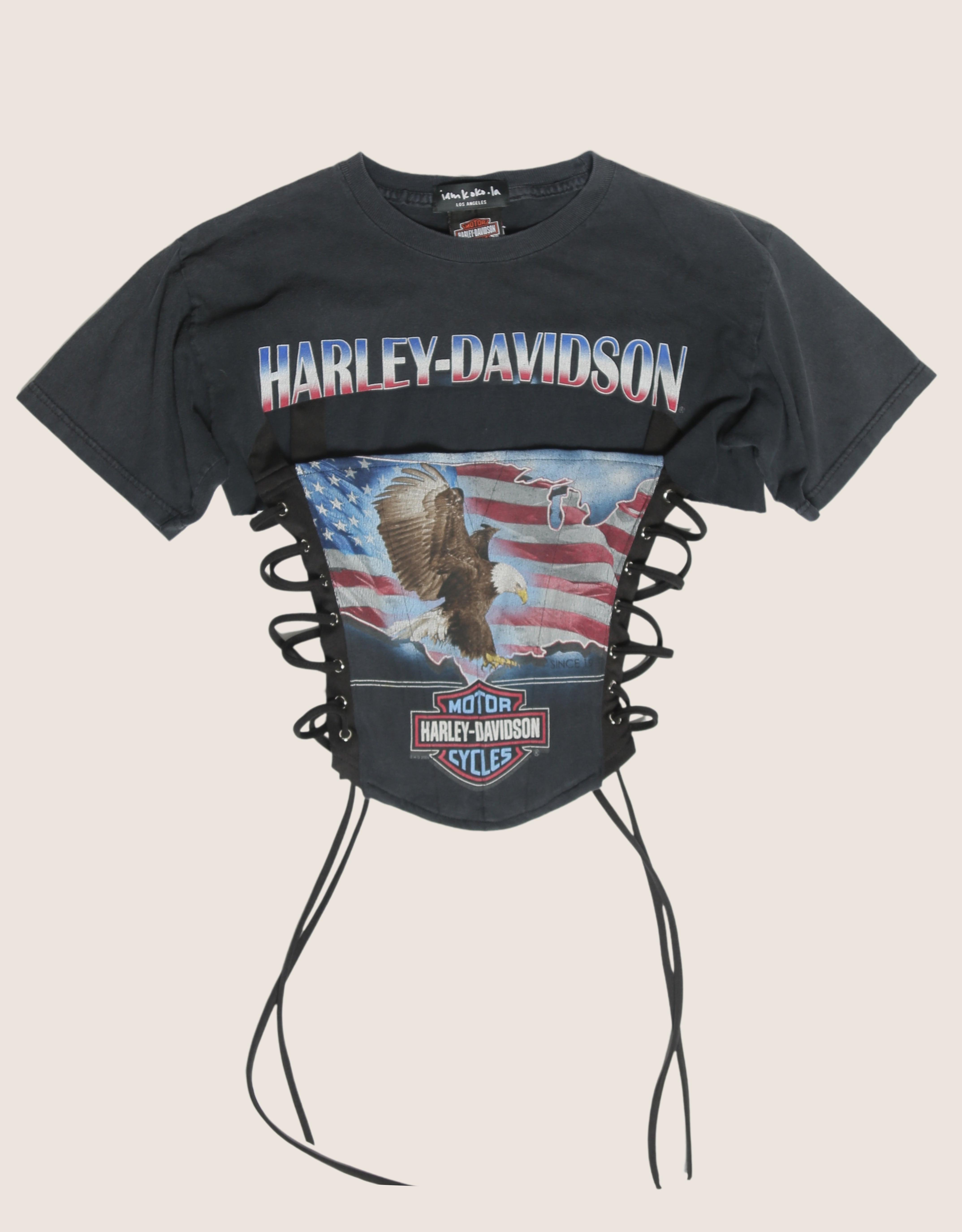 harley eagle reworked corset with matching shrug (XS/S)