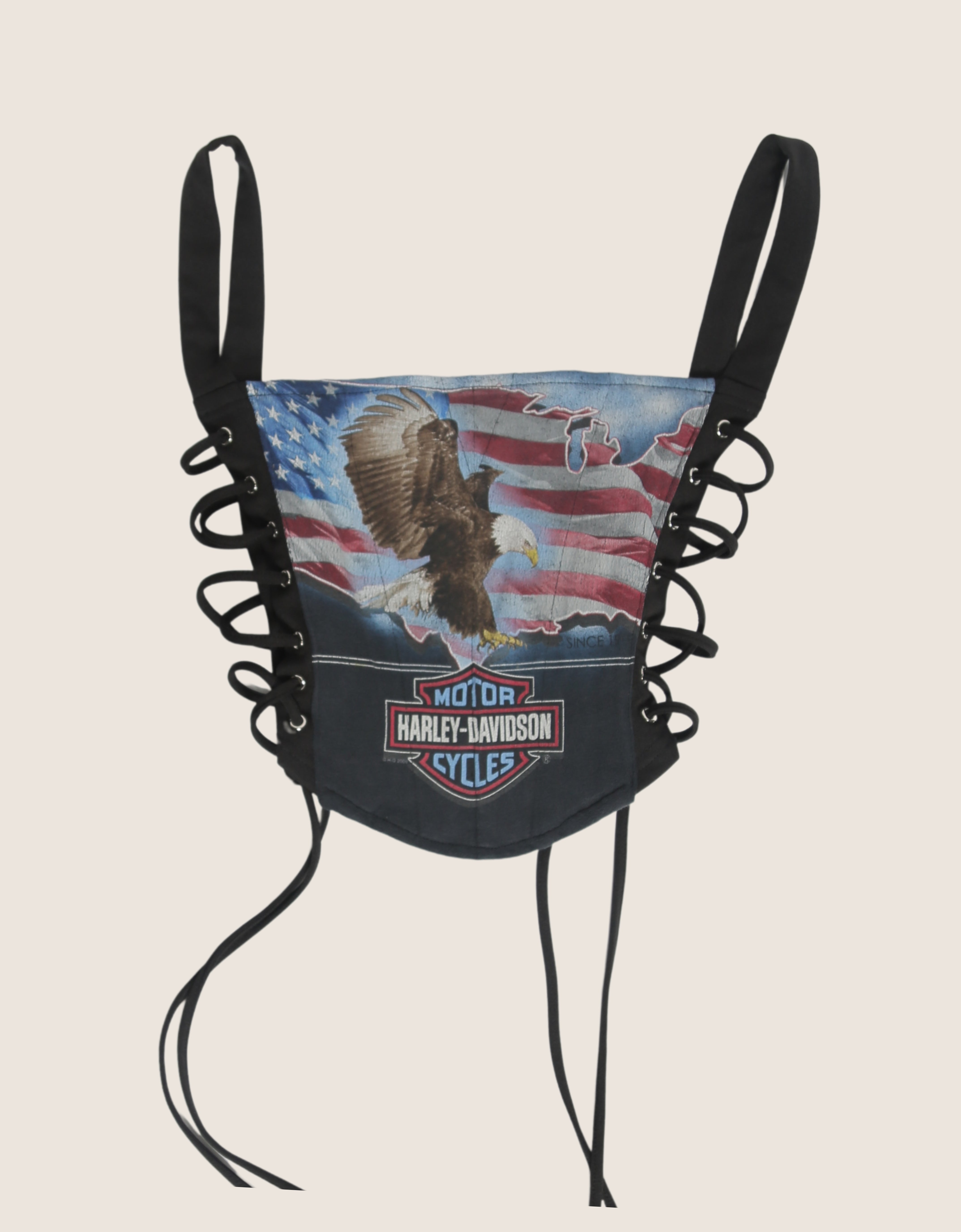 harley eagle reworked corset with matching shrug (XS/S)
