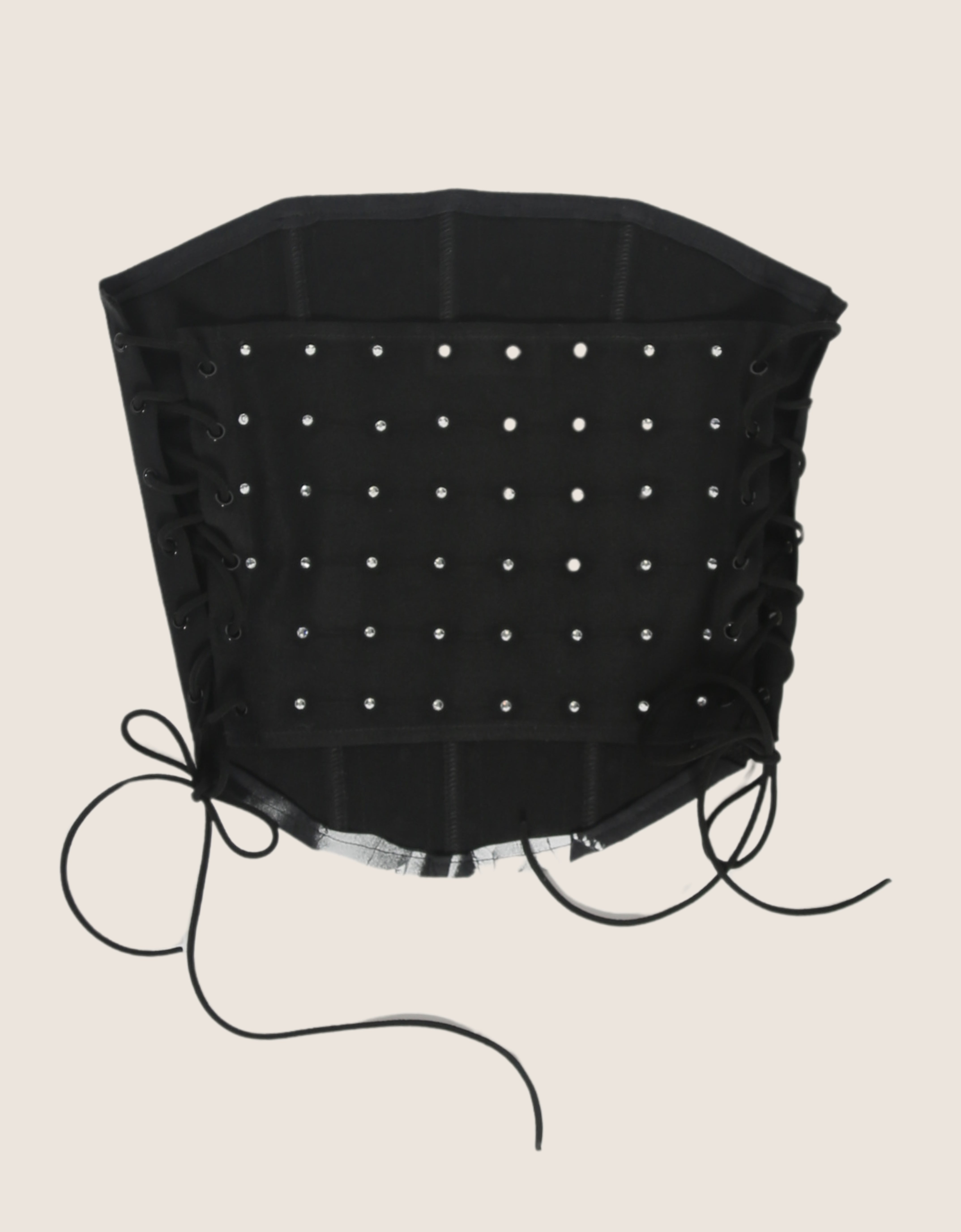 tupac strapless side lace corset with rhinestones (s/m)