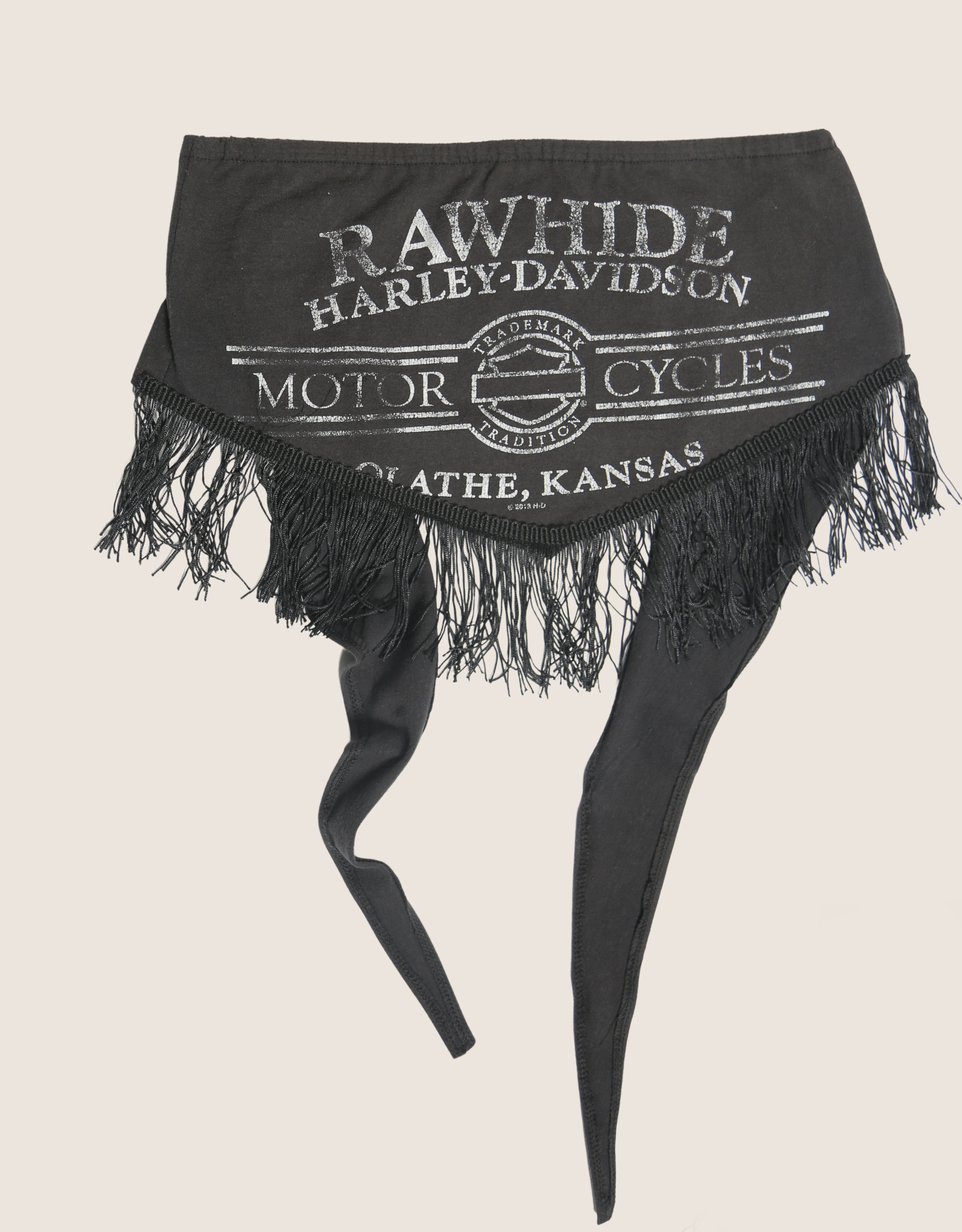 harley rawhide fringe tie back tube top (m/l)