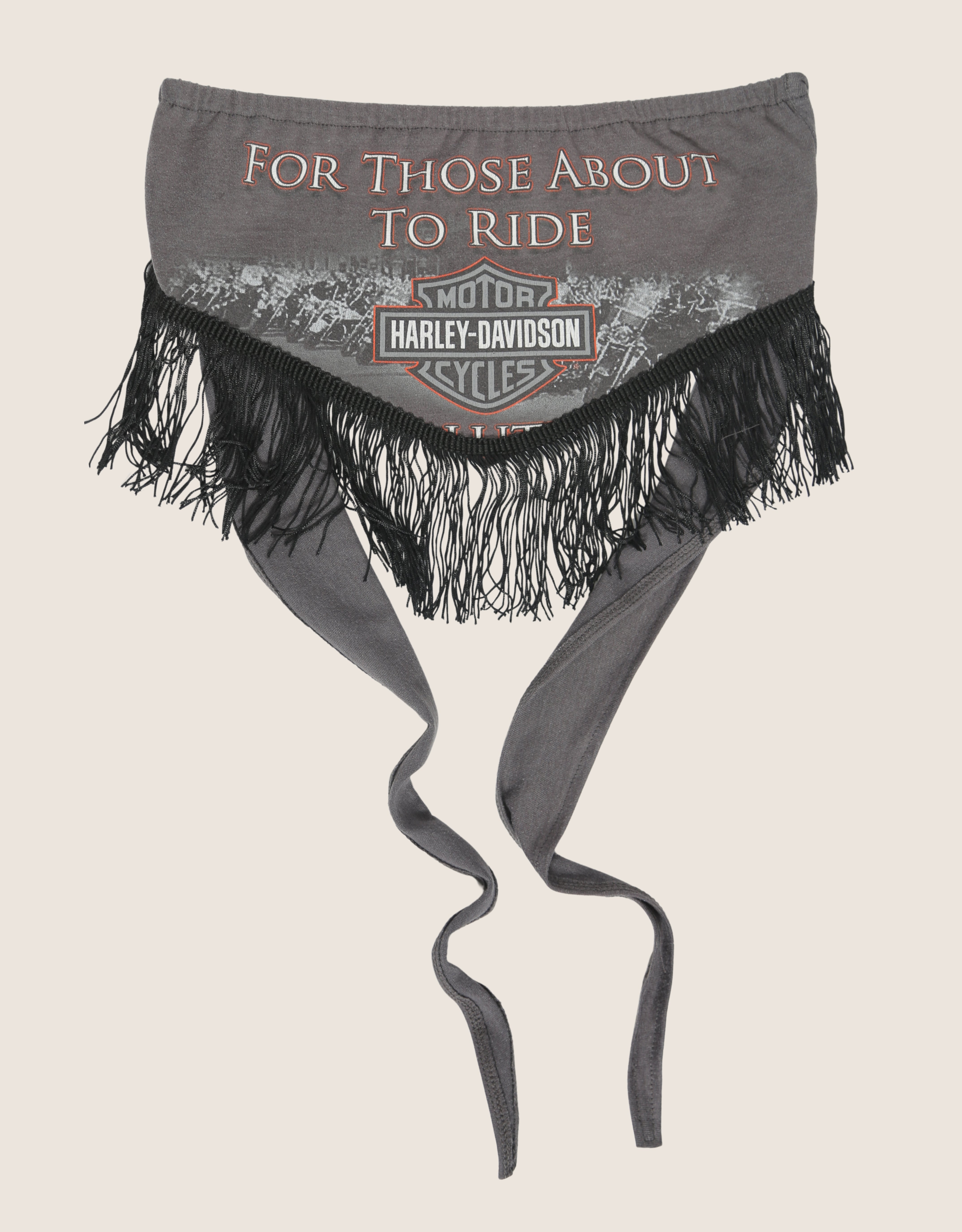 harley about to ride fringe tie back tube top (s/m)
