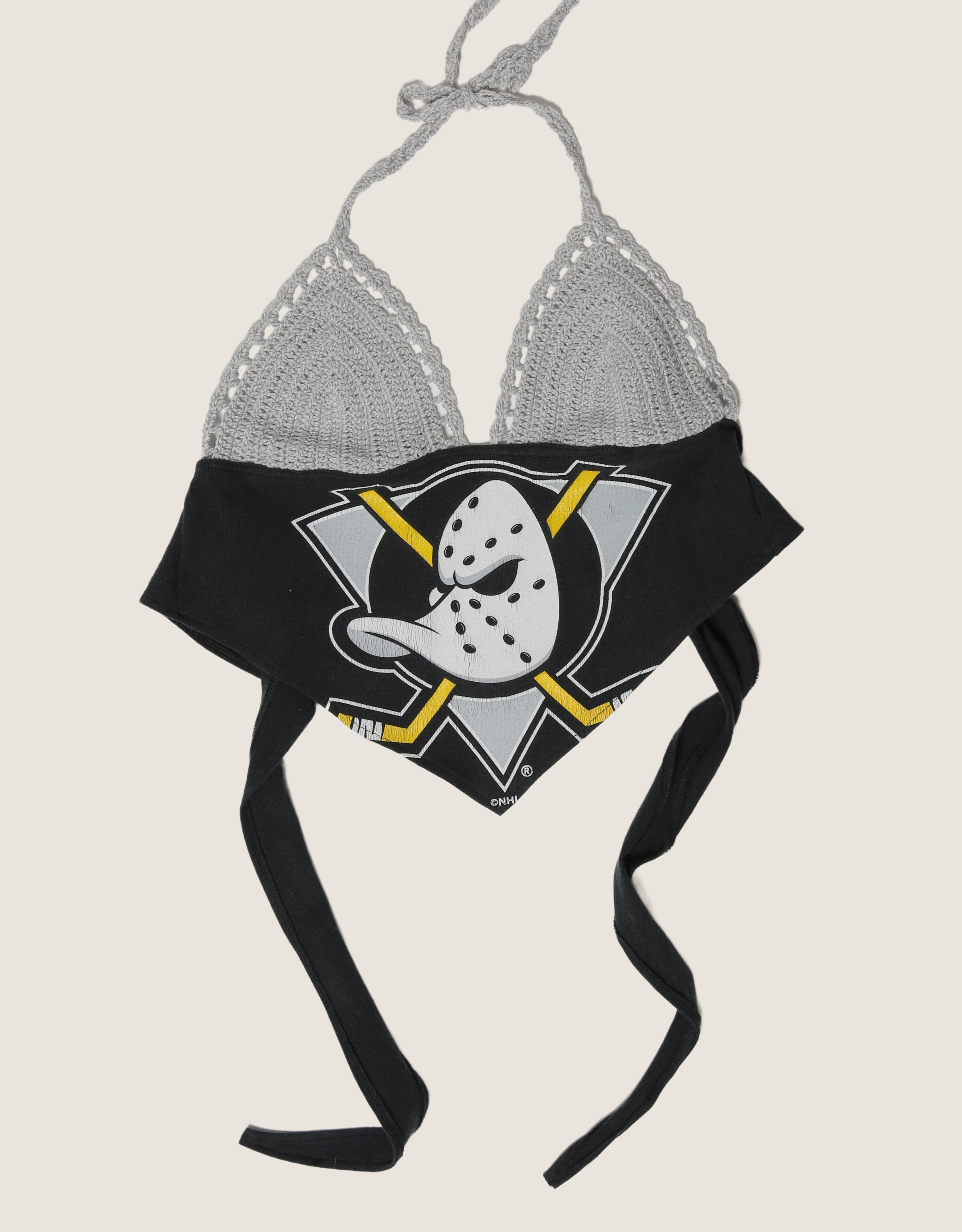 anaheim ducks hockey crochet halter top