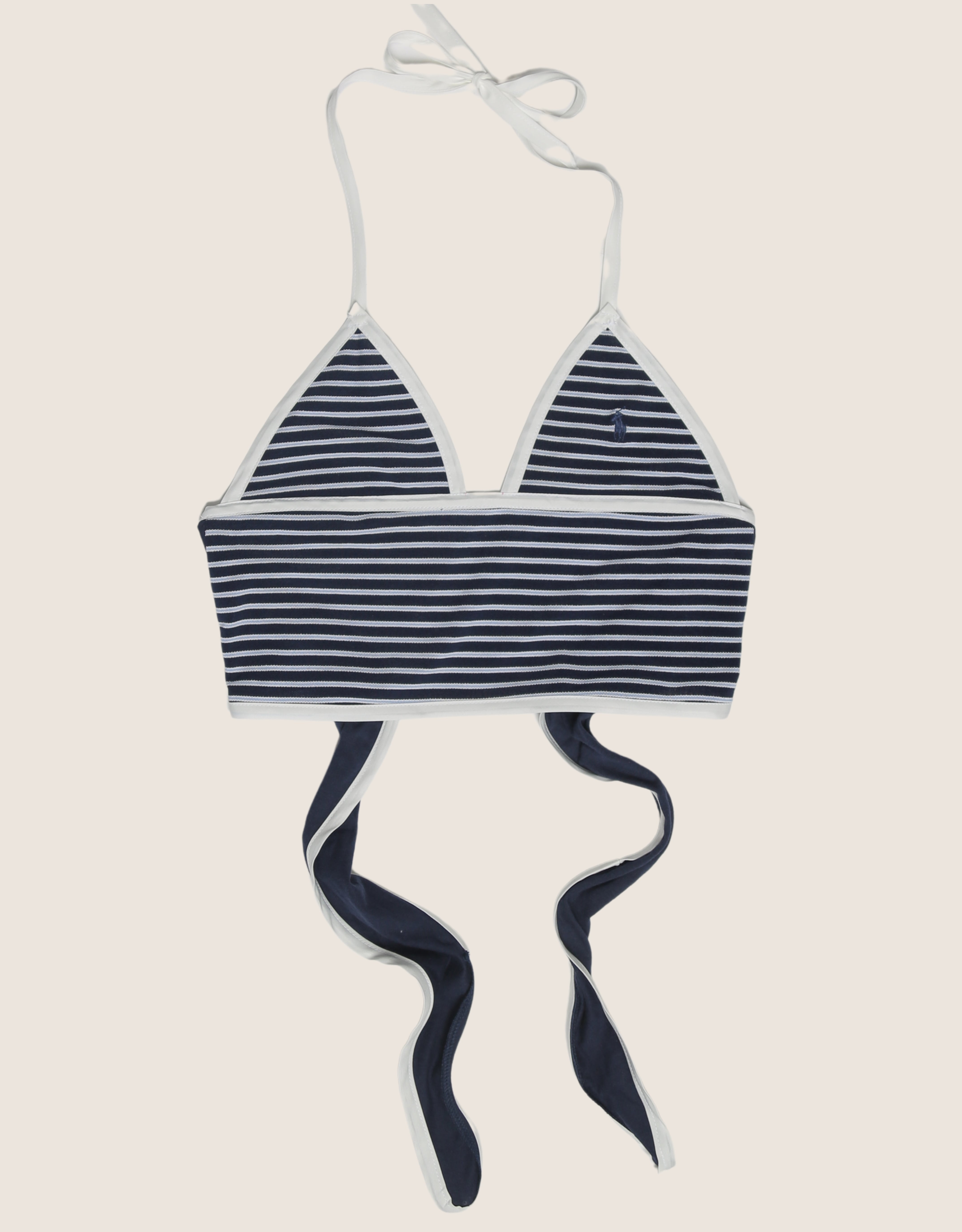 polo navy striped halter top (s/m)
