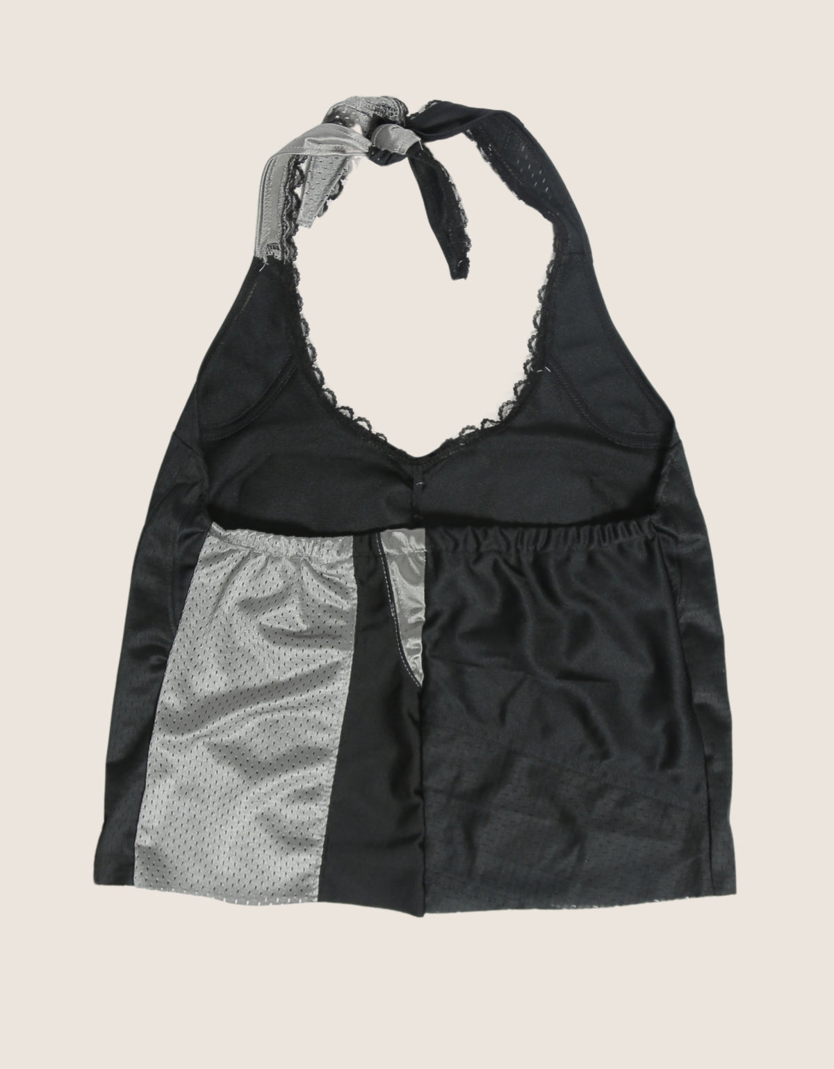 #98 lace trim jersey halter top