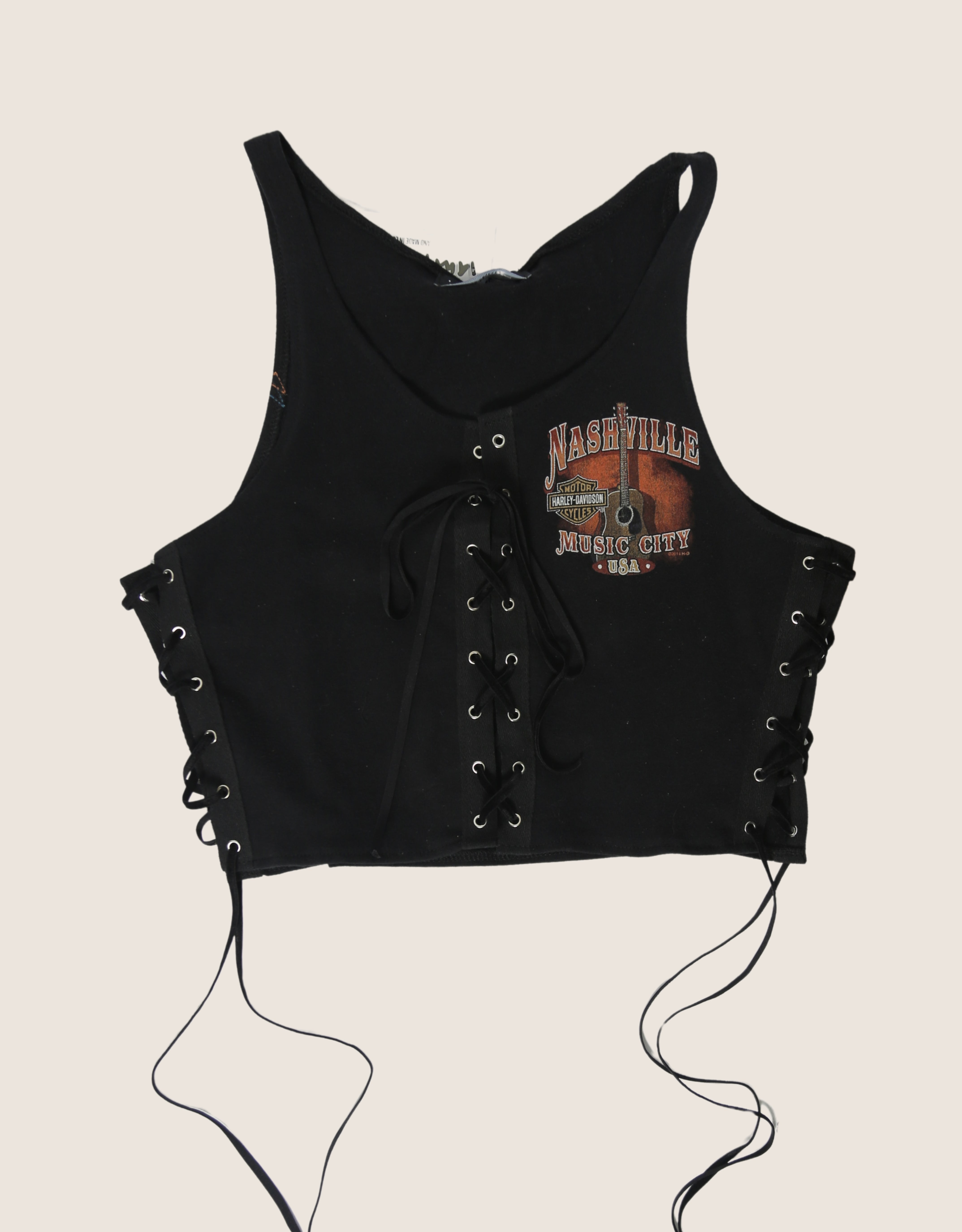 nashville harley all laced up reworked tank (s/m)