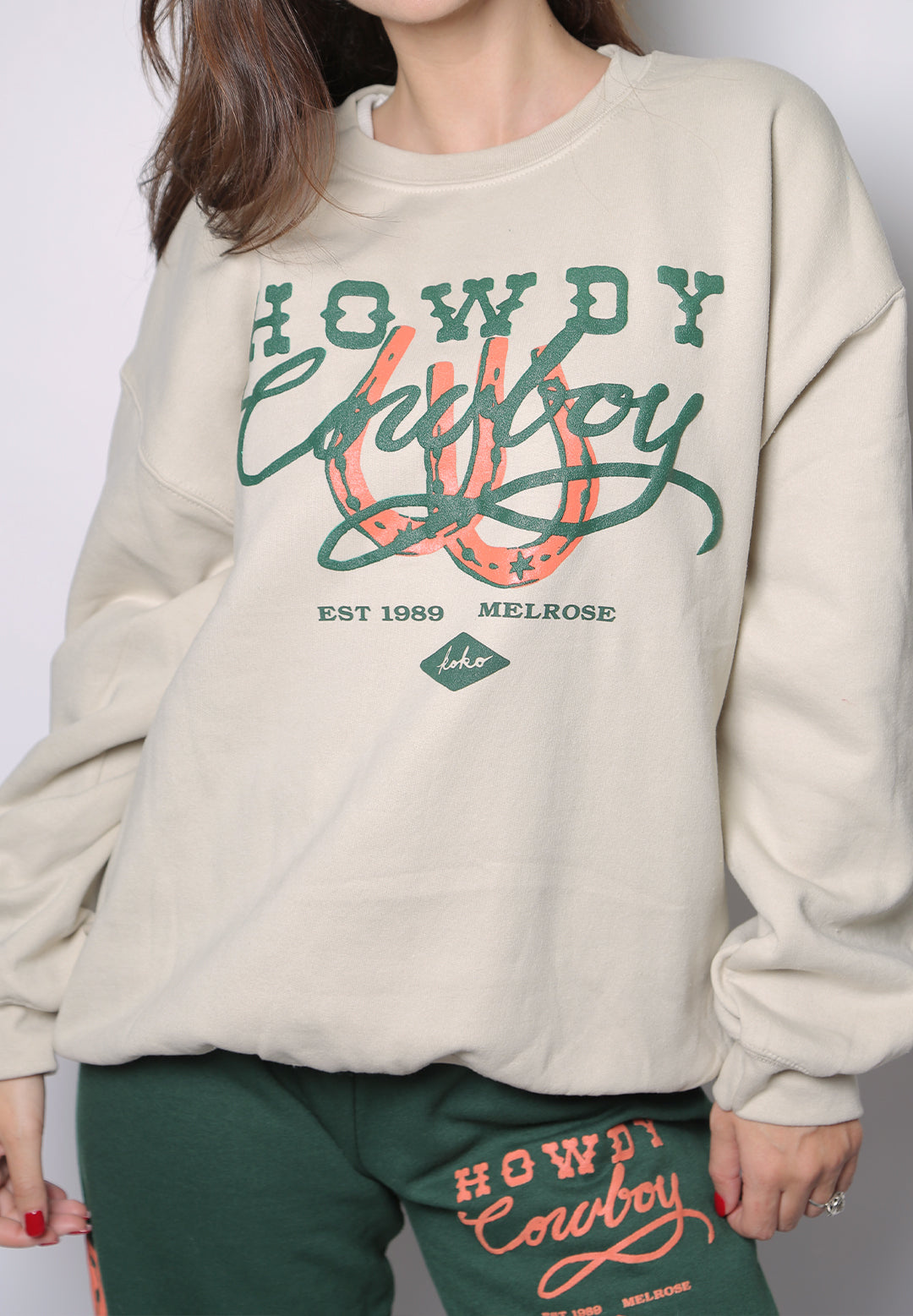 howdy cowboy iamkoko.la original crewneck sweatshirt