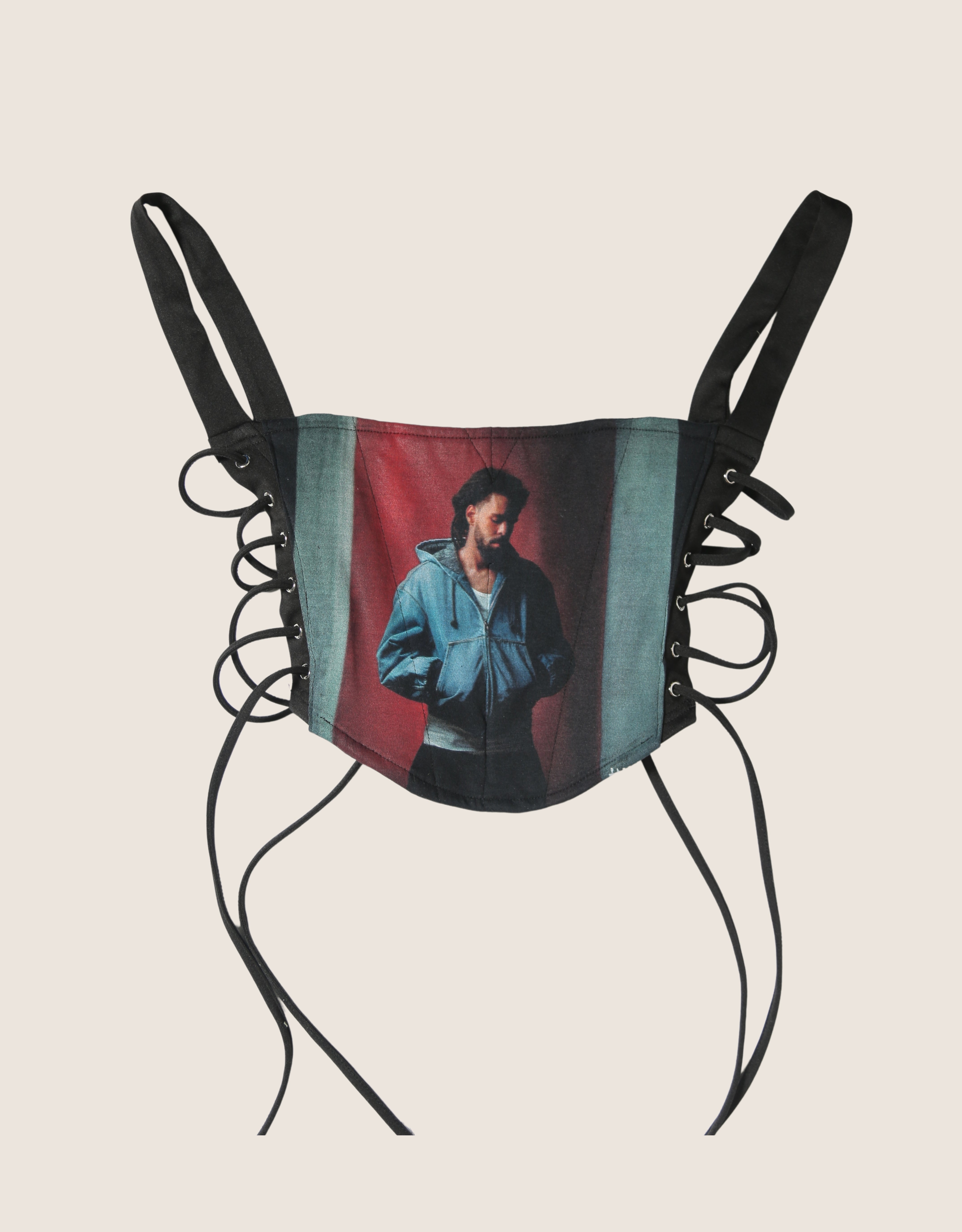 pre order* j cole the fall off reworked corset with matching shrug