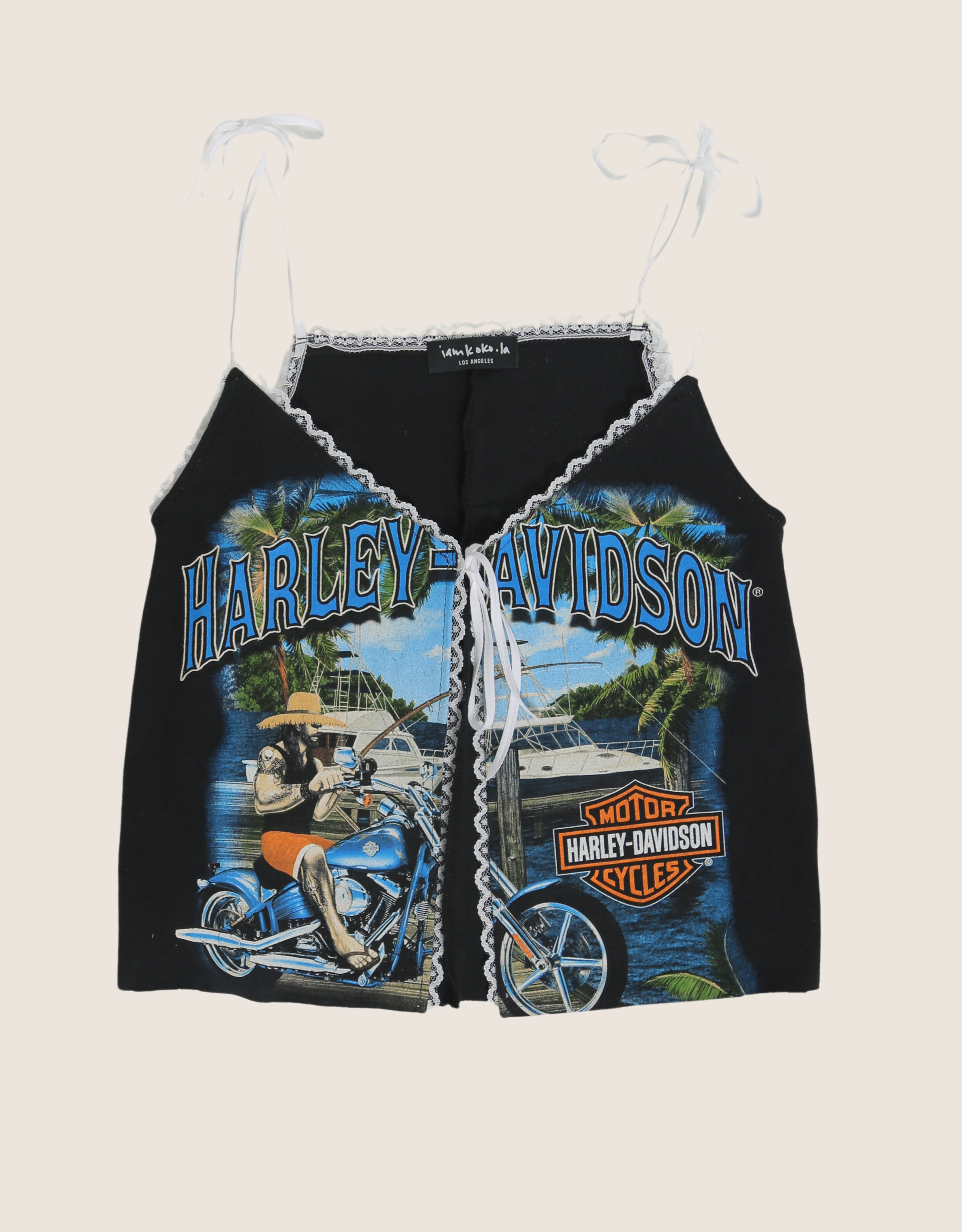 honduras harley reworked tie front tank