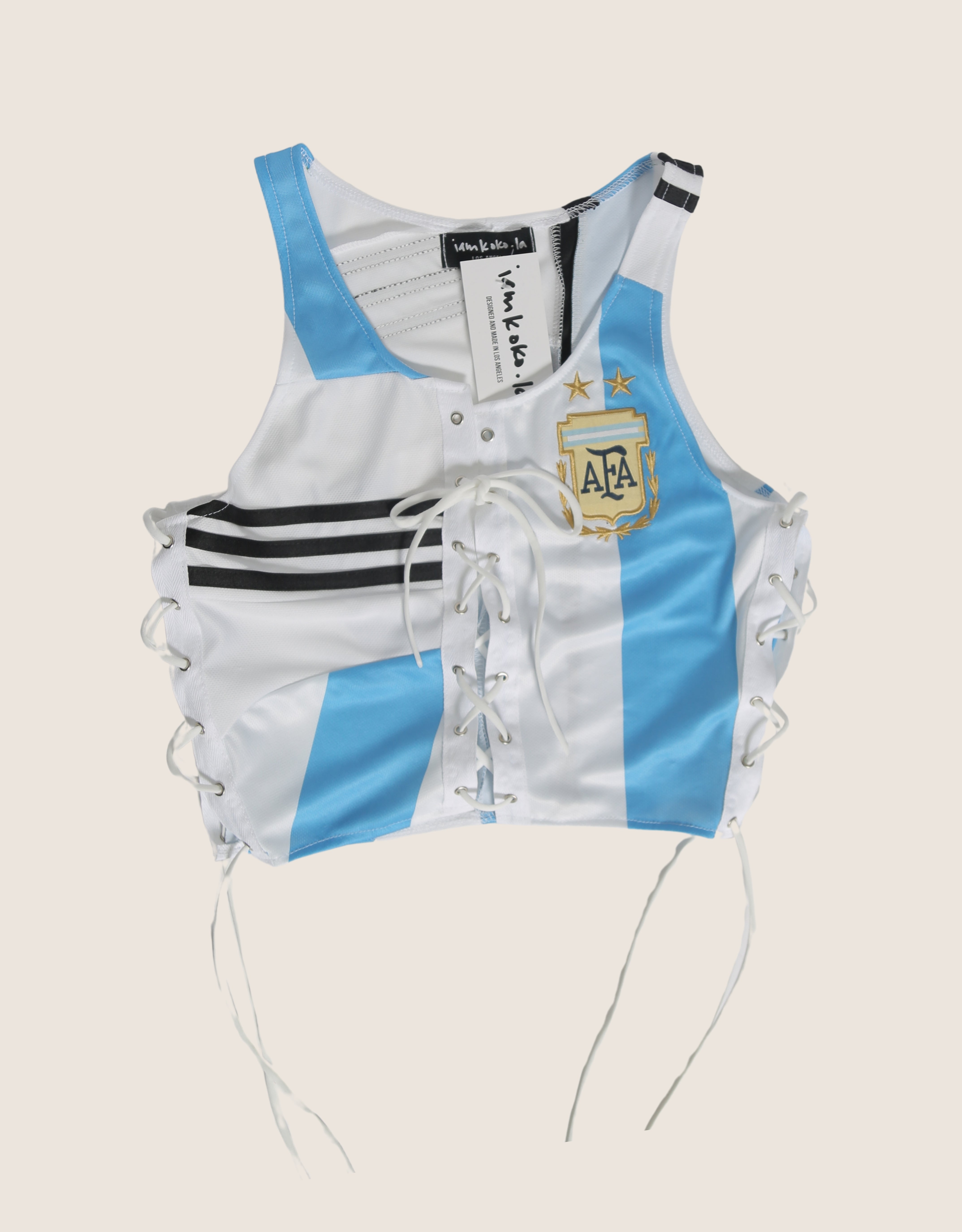 argentina all laced up reworked tank (s/m)