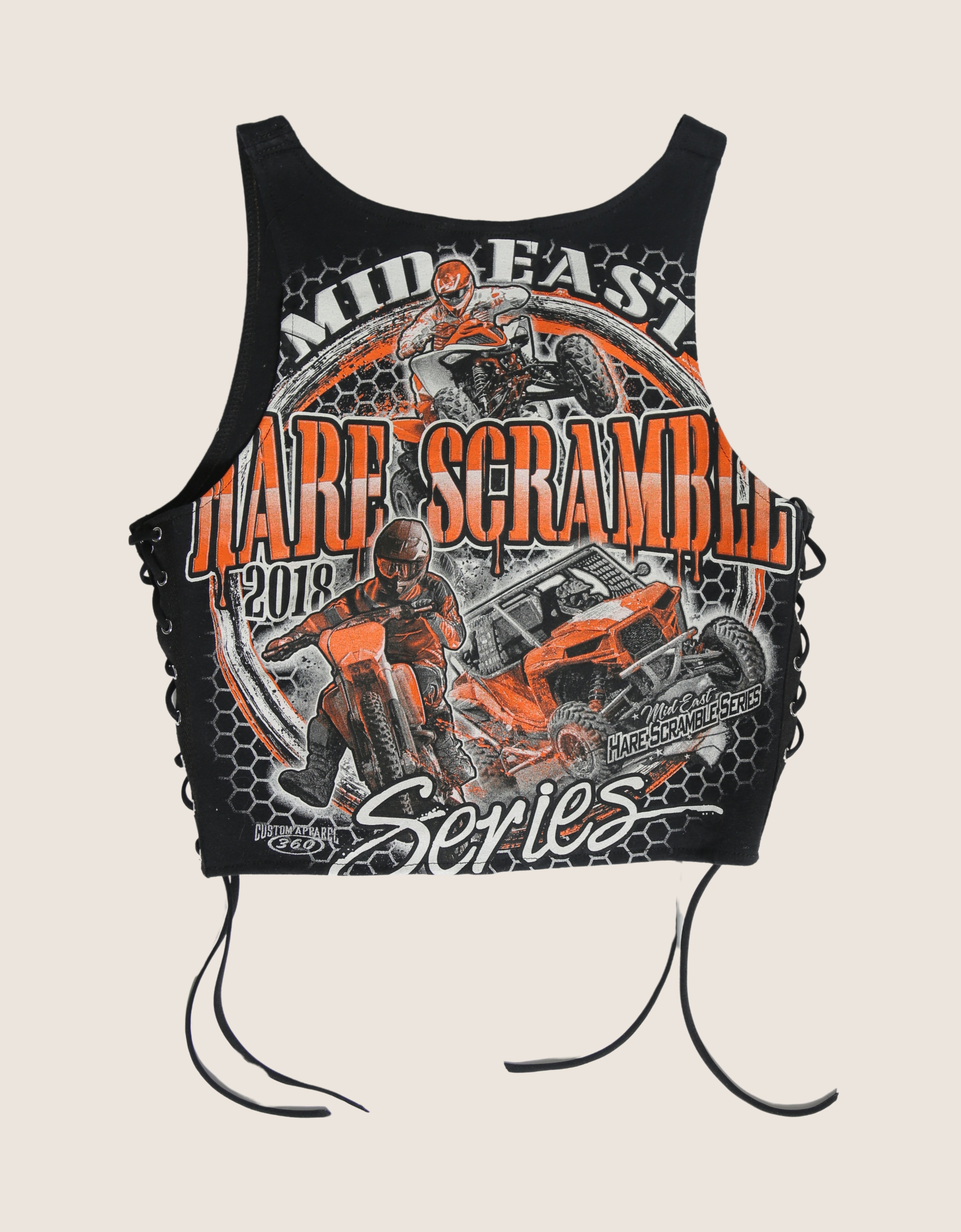 hare scramble racing all laced up reworked tank (S/M)