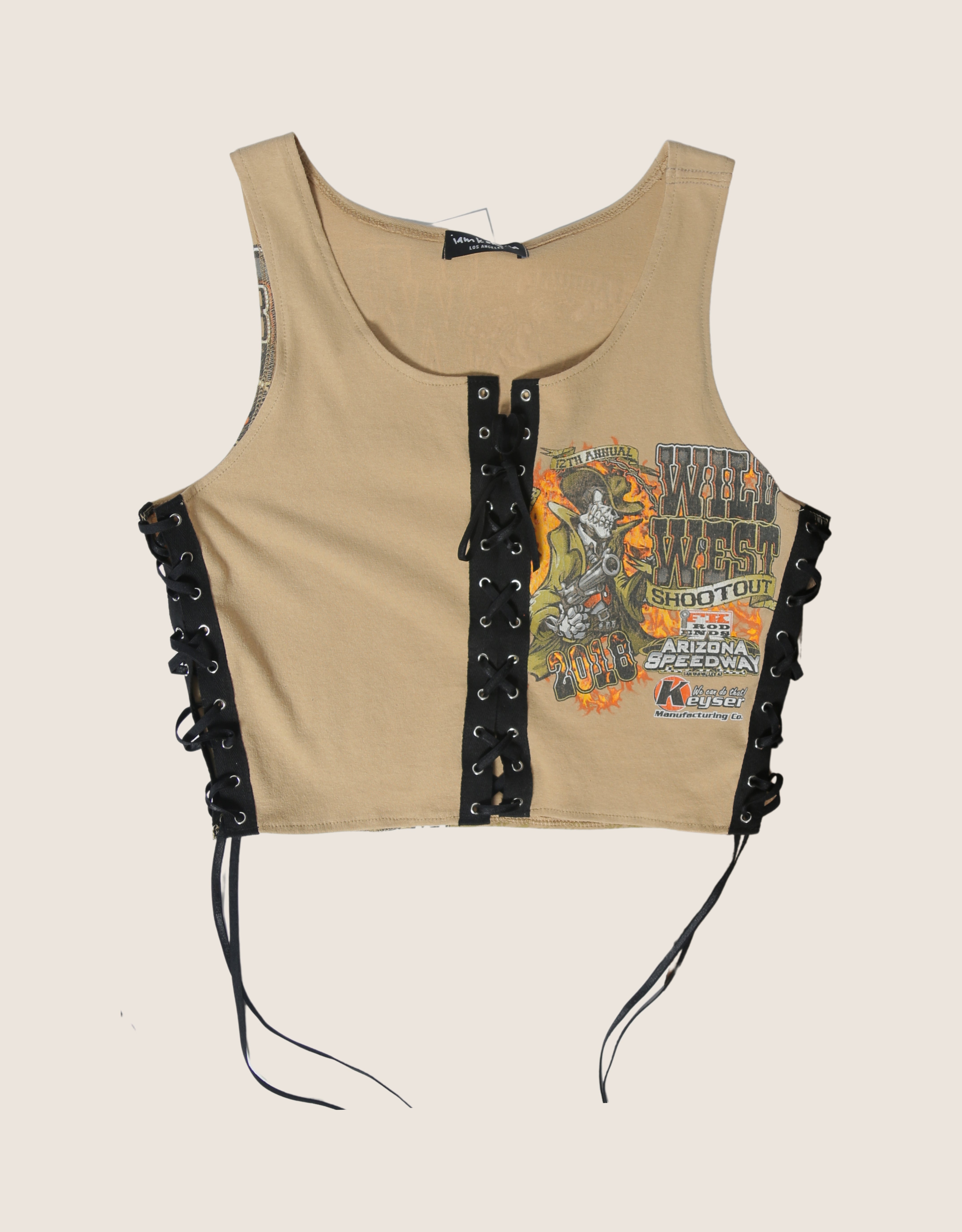 wild west racing all laced up reworked tank (M/L)